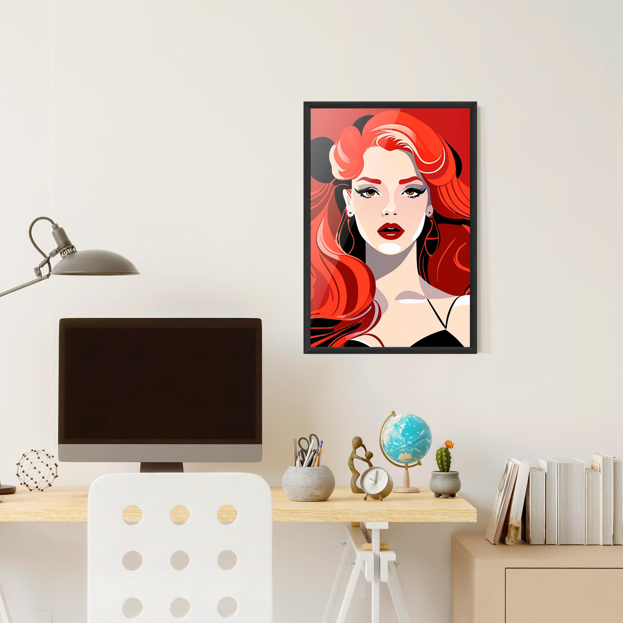 Keretezett Poszter Red Hair Portrait mockup 6