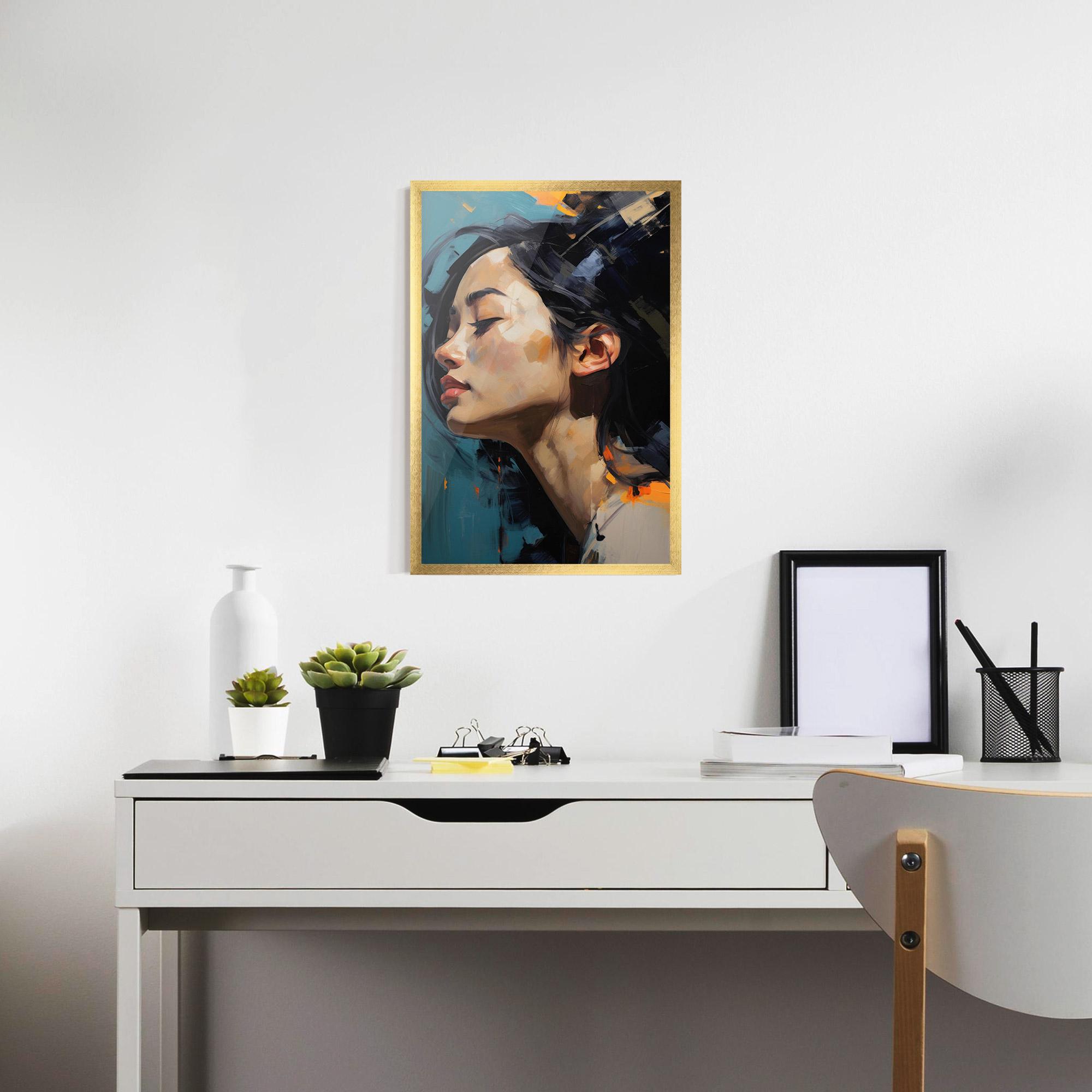 Keretezett Poszter Acrylic Asian Portrait mockup 7