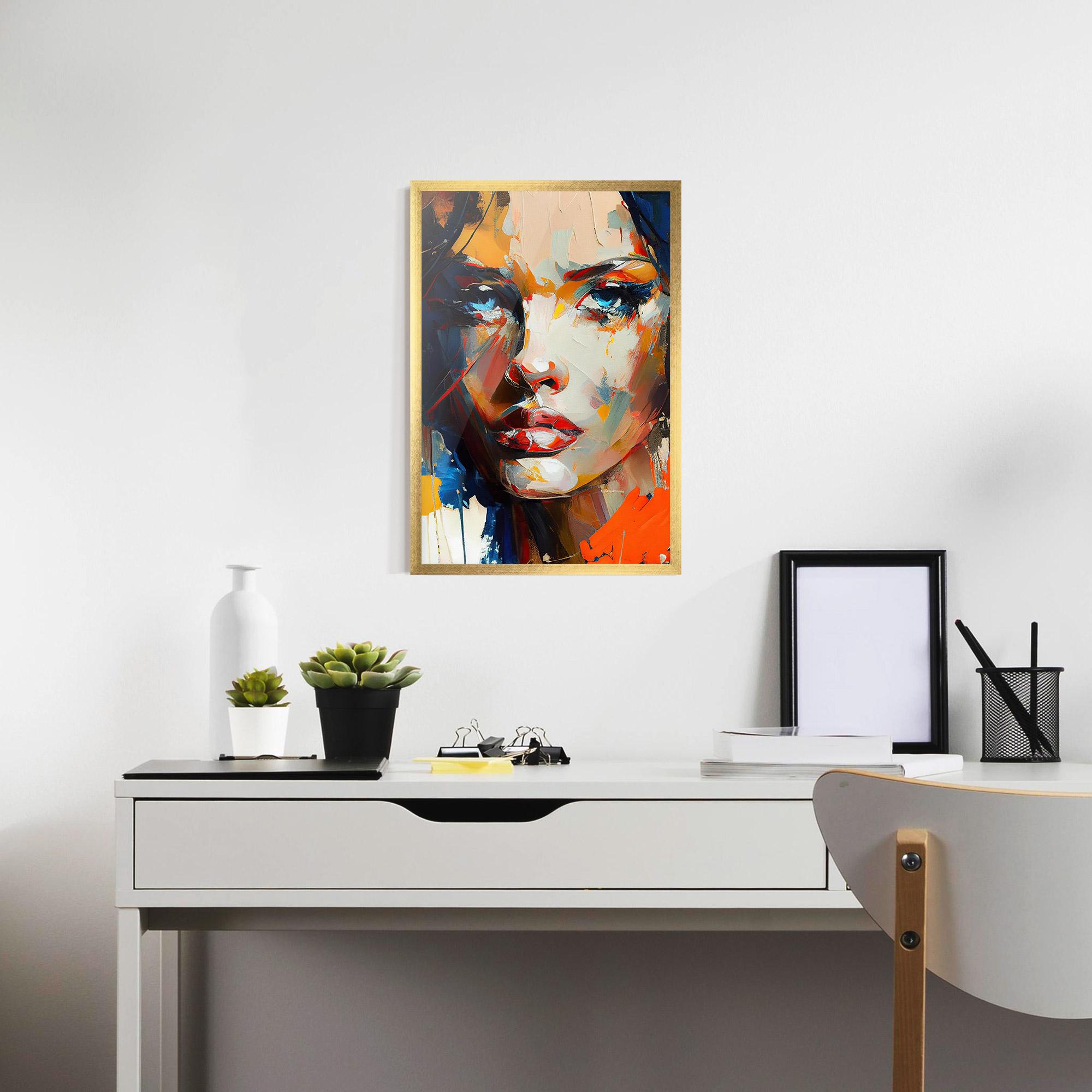 Keretezett Poszter Beautiful Brunette Woman mockup 7