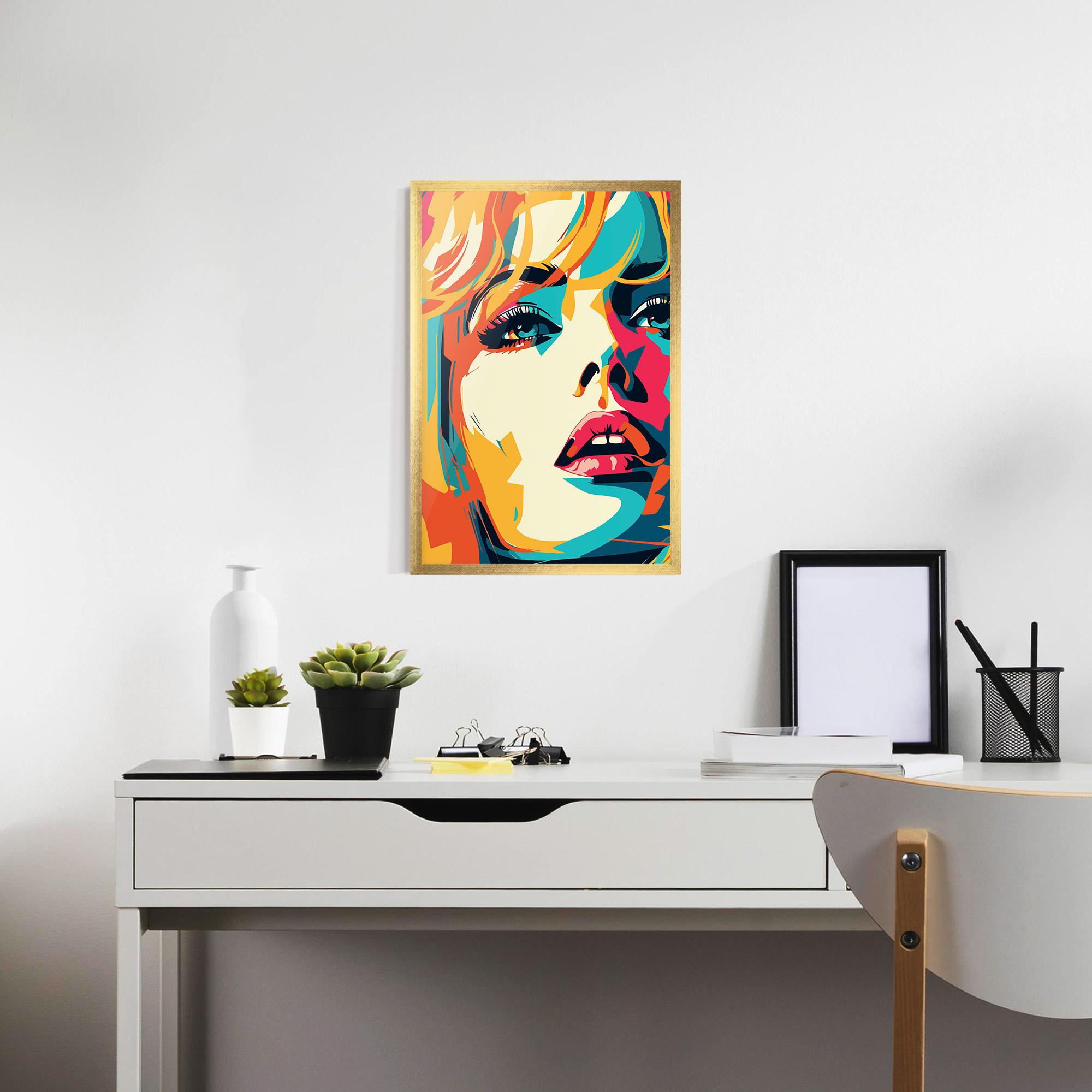 Keretezett Poszter Blonde Girl Portrait mockup 7