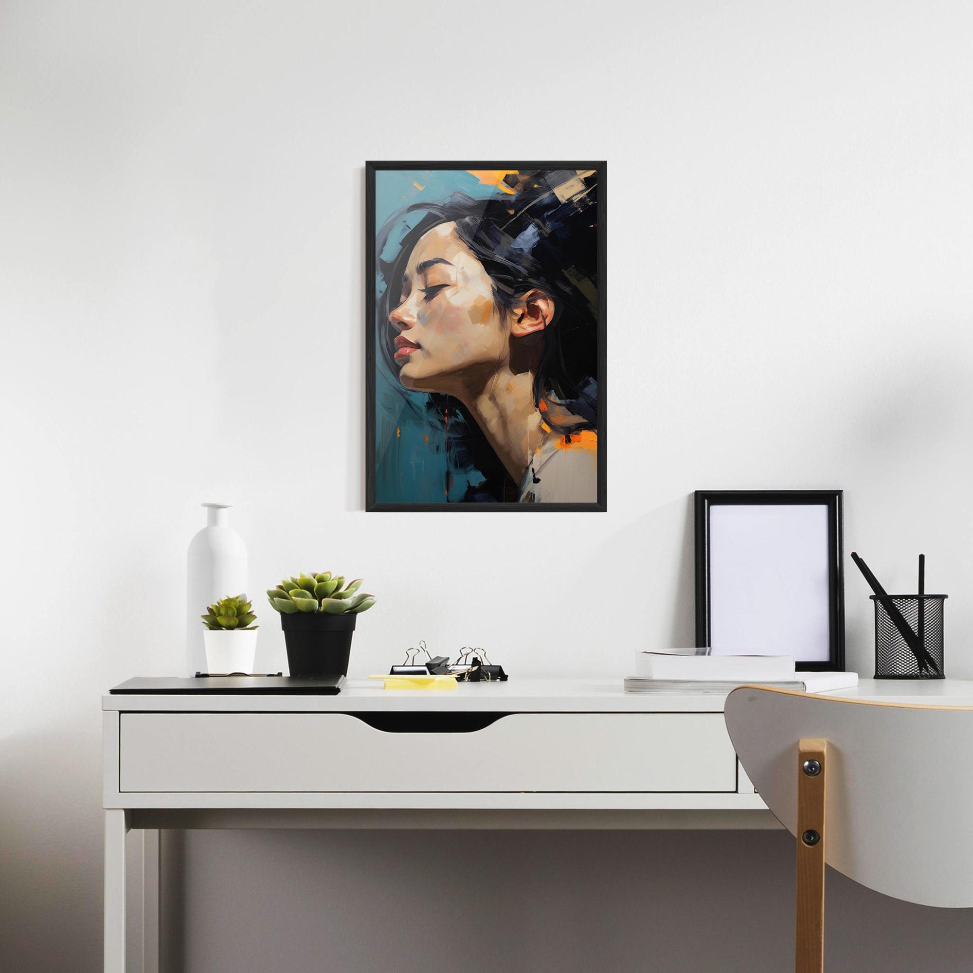 Keretezett Poszter Acrylic Asian Portrait mockup 7