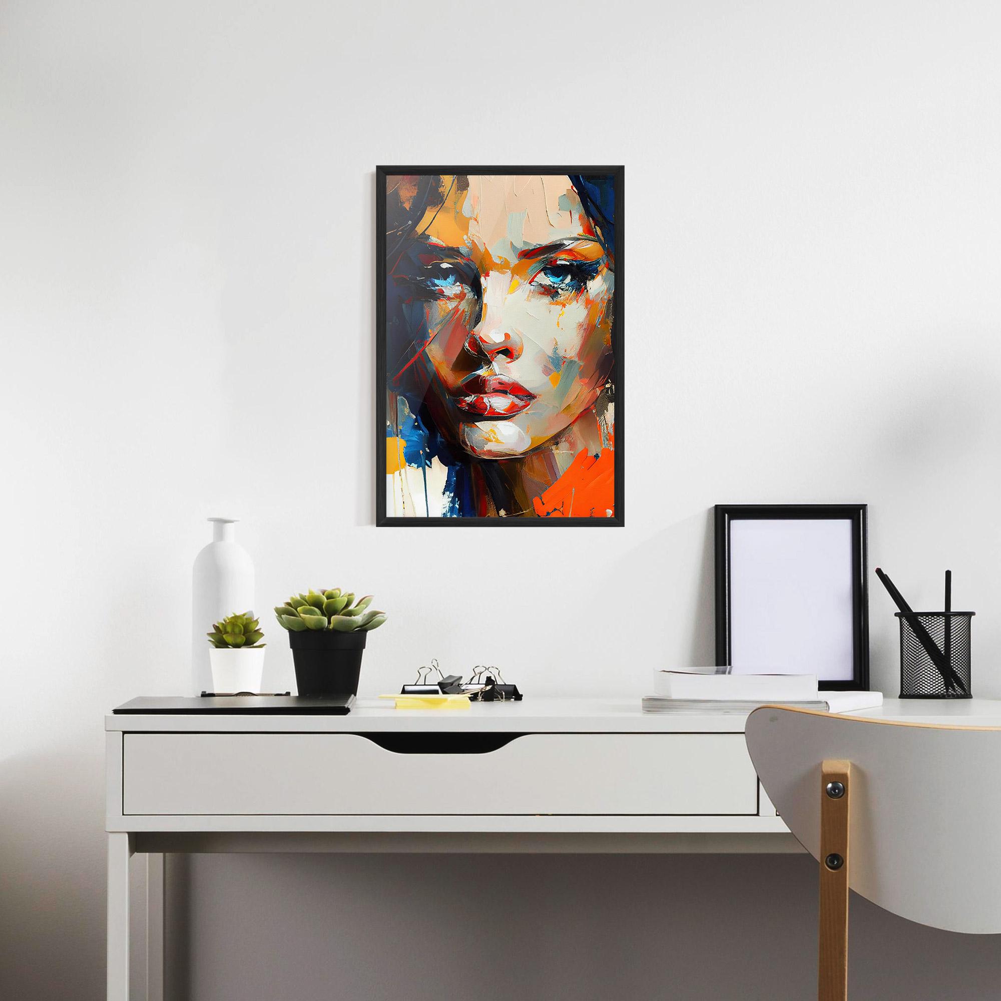 Keretezett Poszter Beautiful Brunette Woman mockup 7