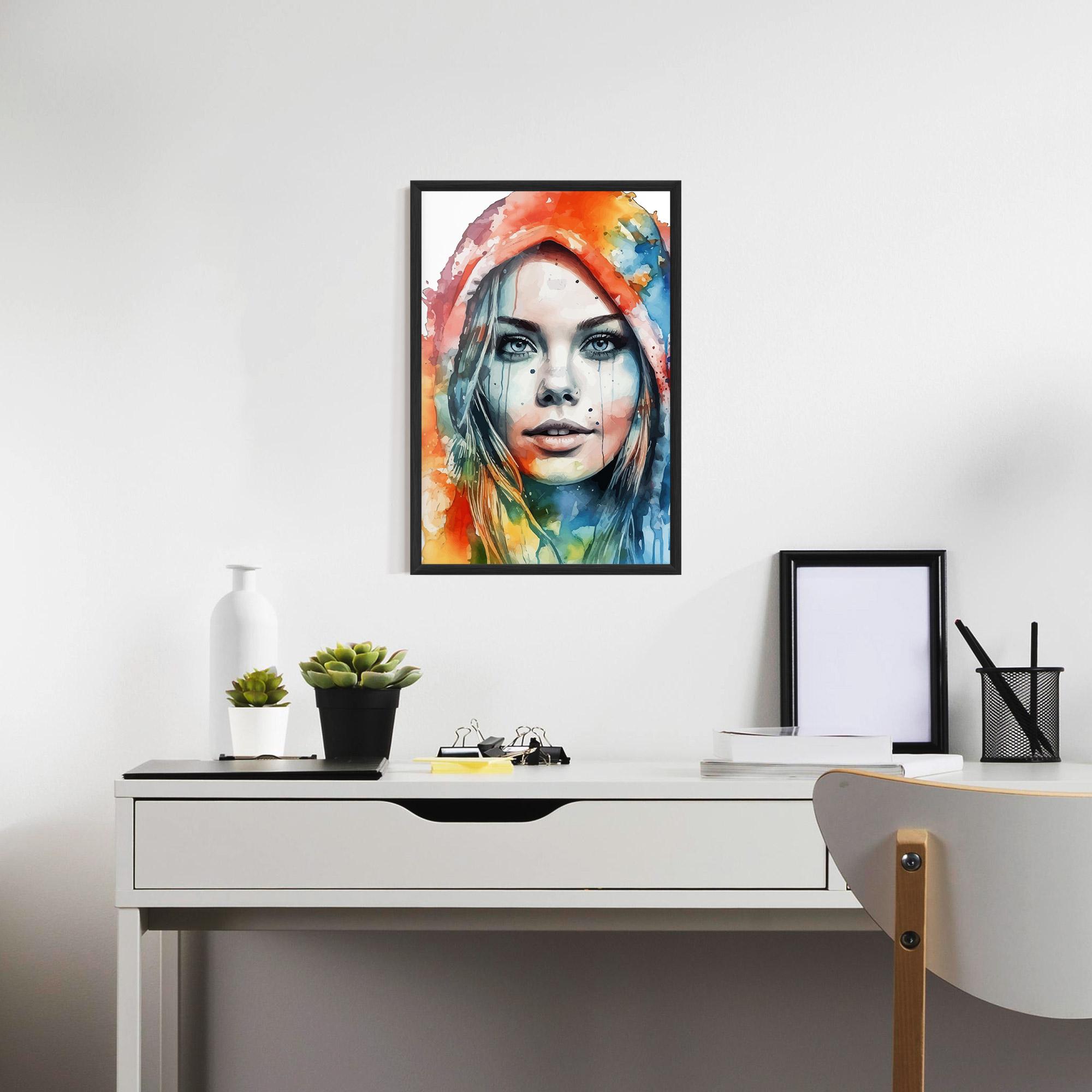Keretezett Poszter Colorful Portrait Art mockup 7