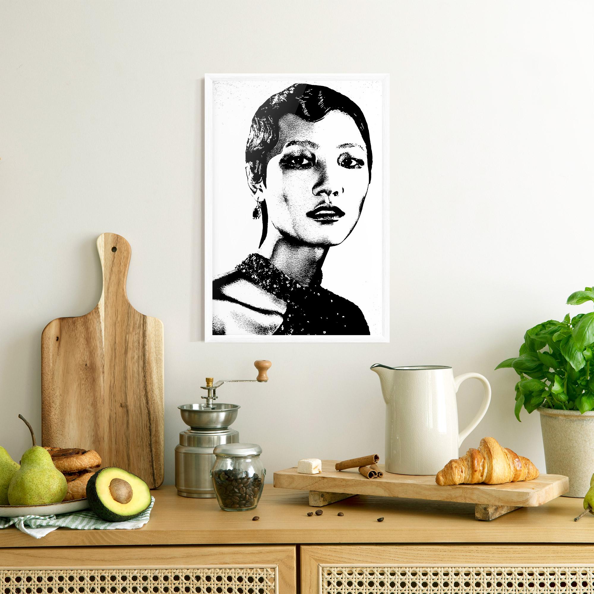 Keretezett Poszter White Black Portrait mockup 8