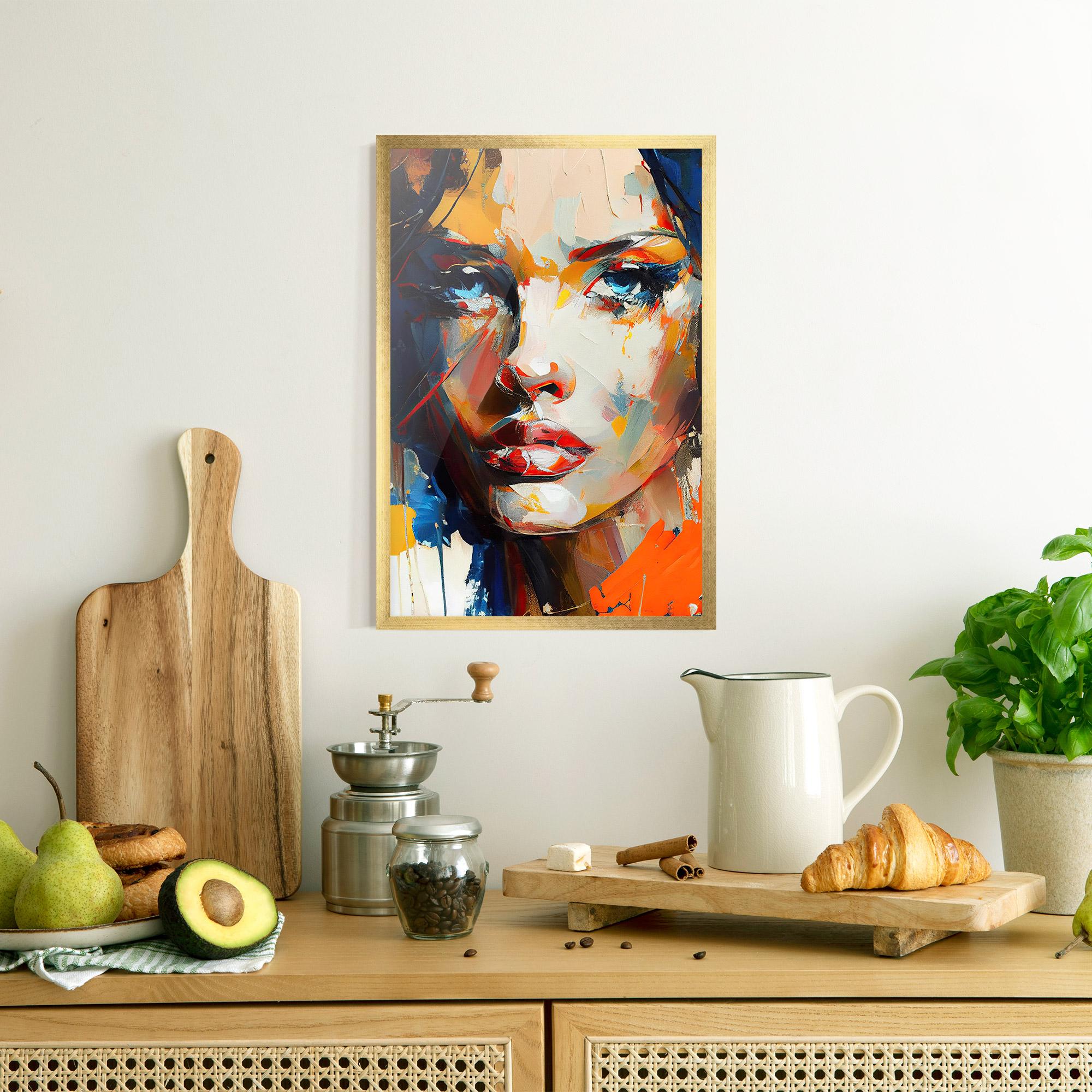 Keretezett Poszter Beautiful Brunette Woman mockup 8