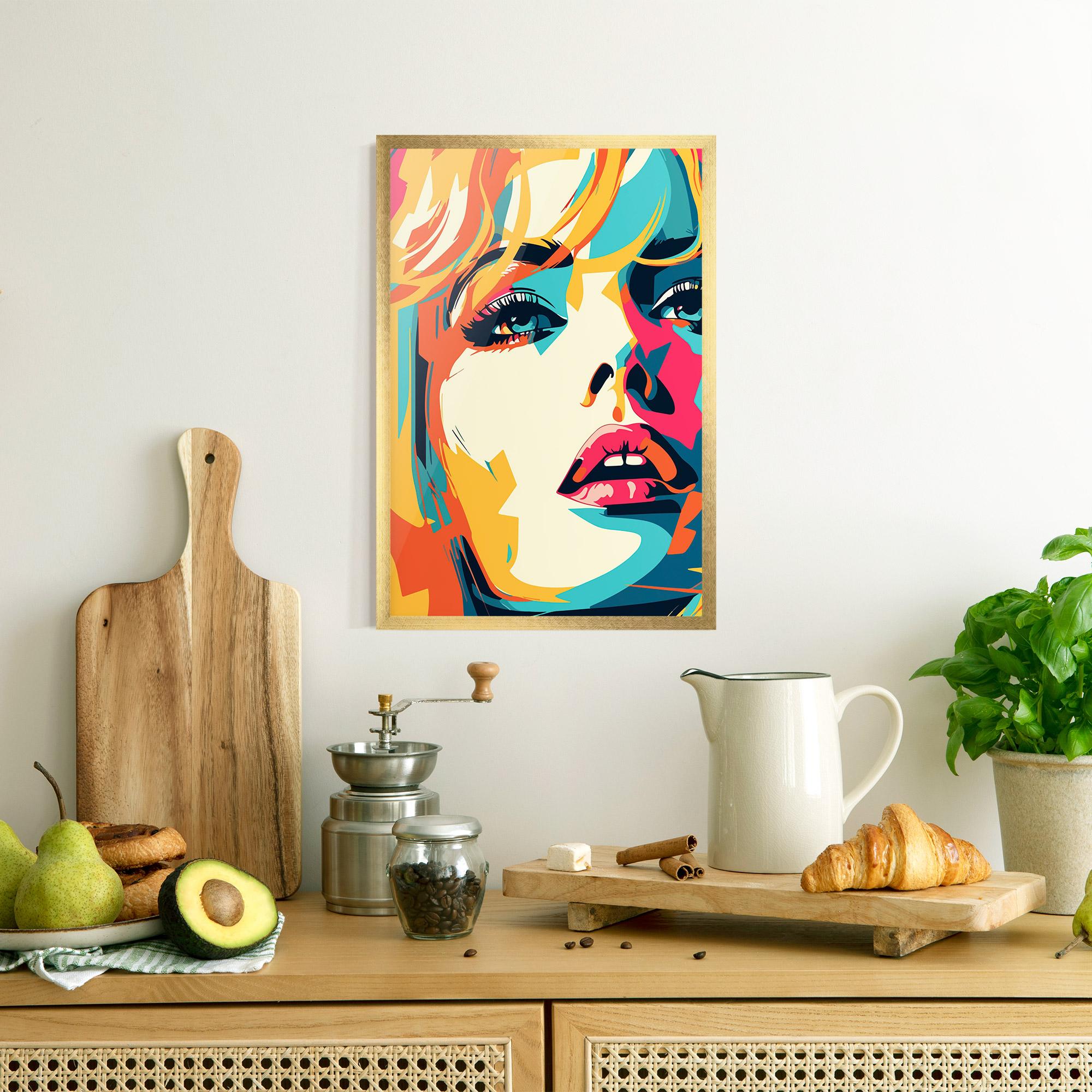 Keretezett Poszter Blonde Girl Portrait mockup 8