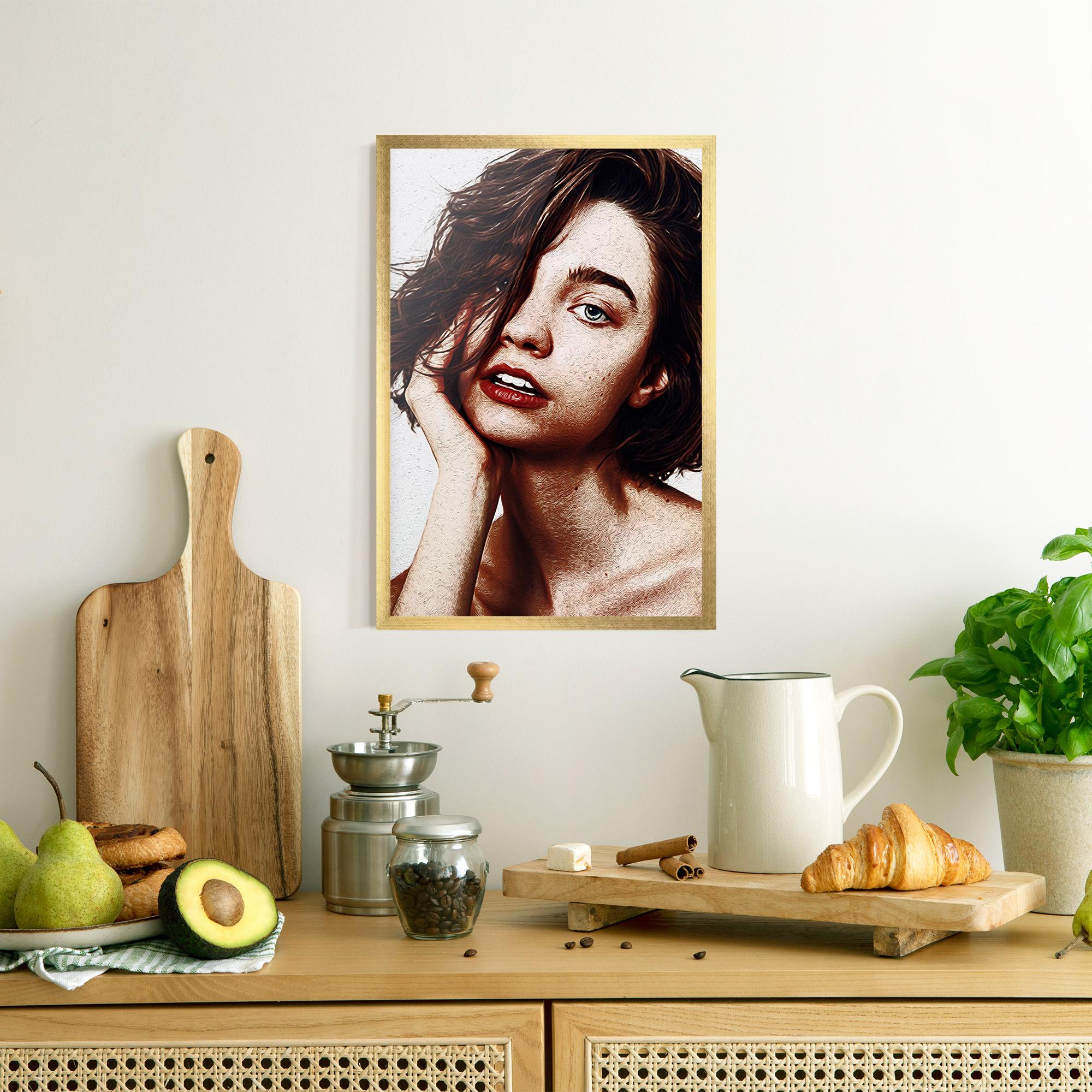 Keretezett Poszter Grey Eye Portrait mockup 8