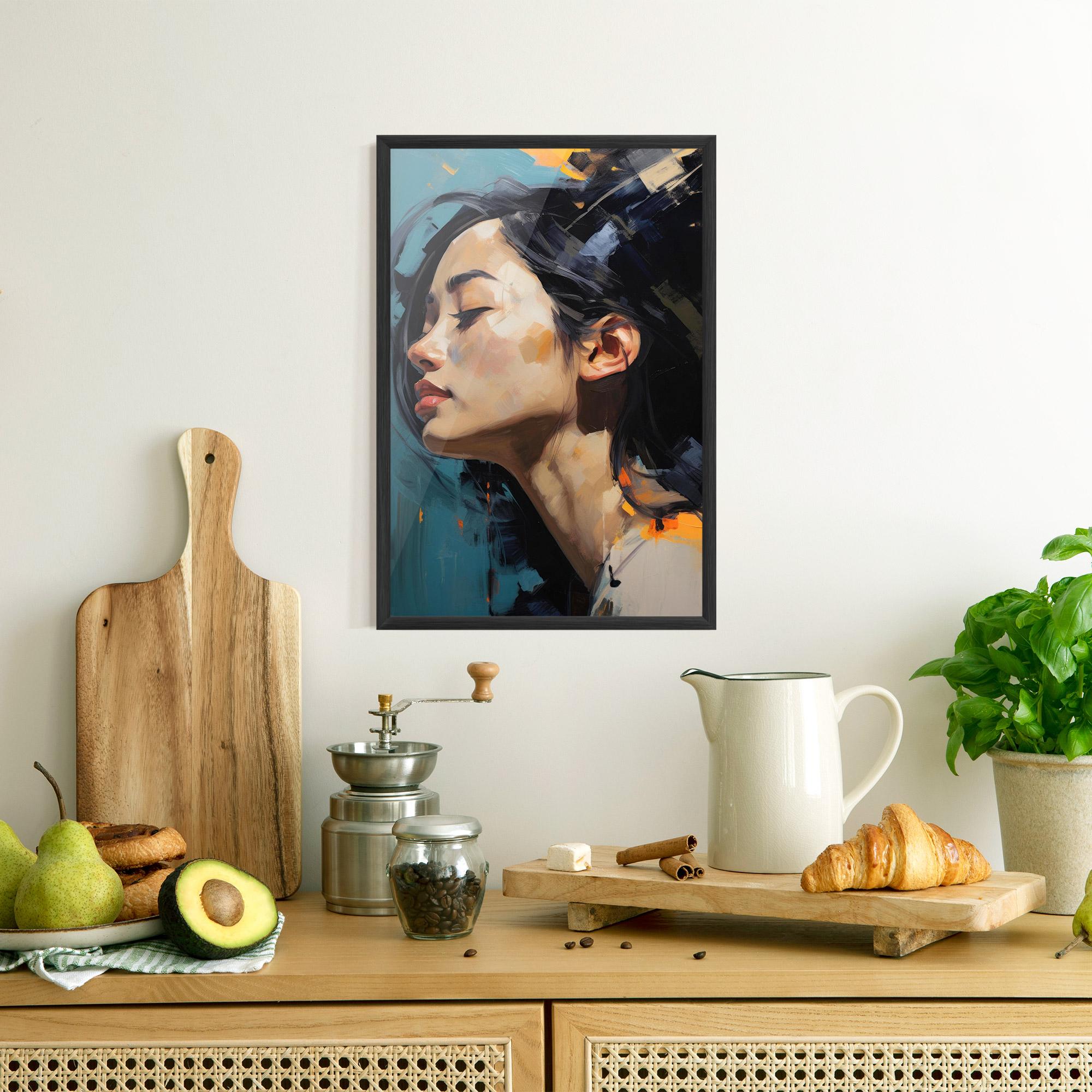 Keretezett Poszter Acrylic Asian Portrait mockup 8