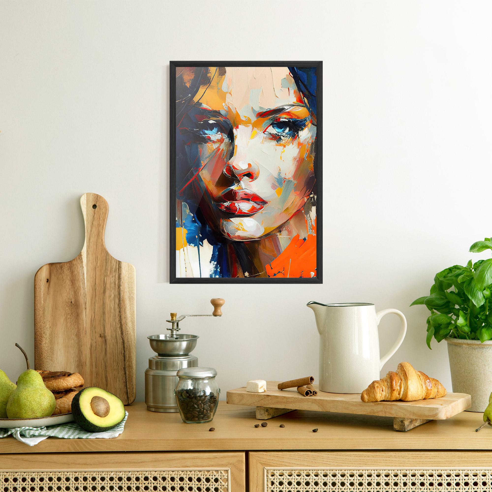 Keretezett Poszter Beautiful Brunette Woman mockup 8