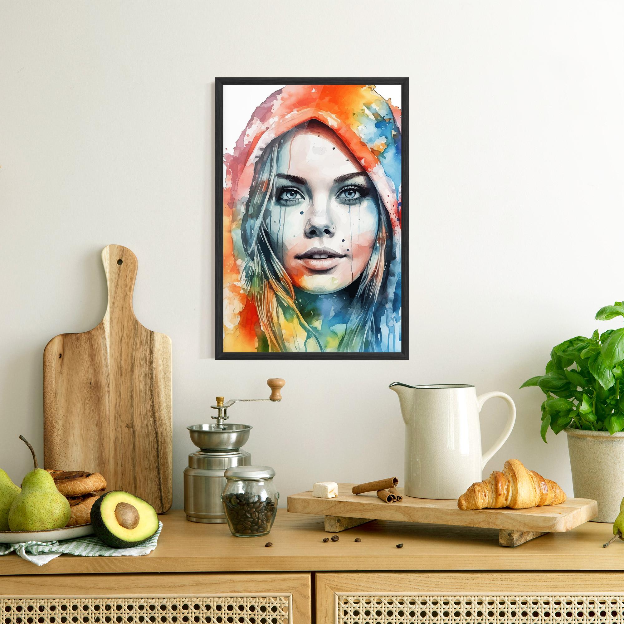 Keretezett Poszter Colorful Portrait Art mockup 8