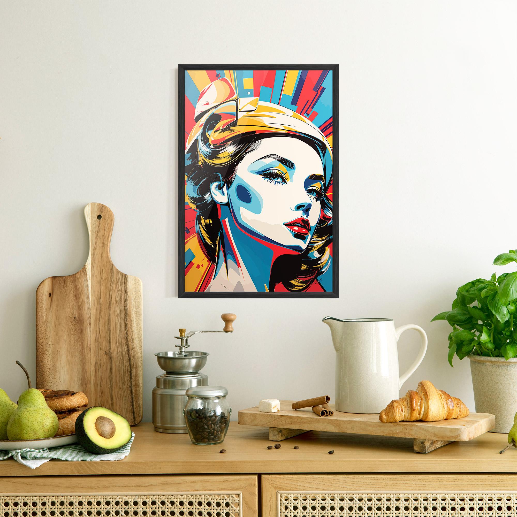 Keretezett Poszter Colorful Portrait Lady mockup 8