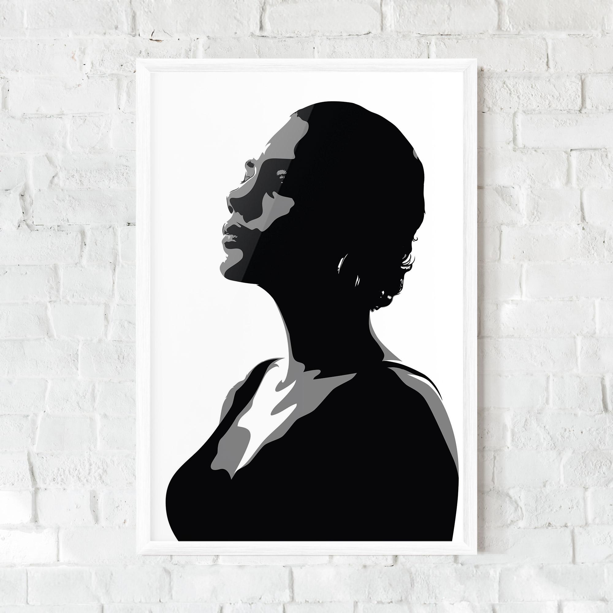 Keretezett Poszter Black Woman Shilouette mockup 0