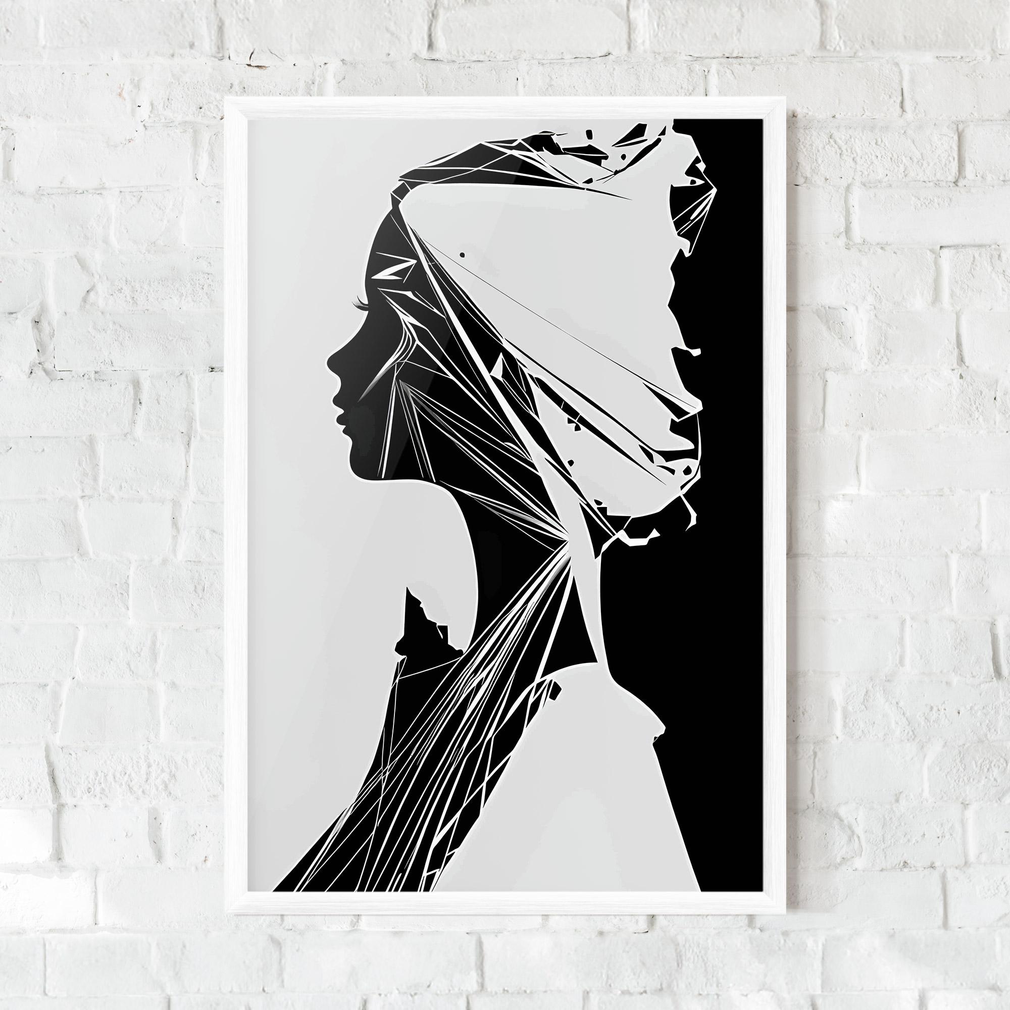 Keretezett Poszter Girl Shilouette Art mockup 0