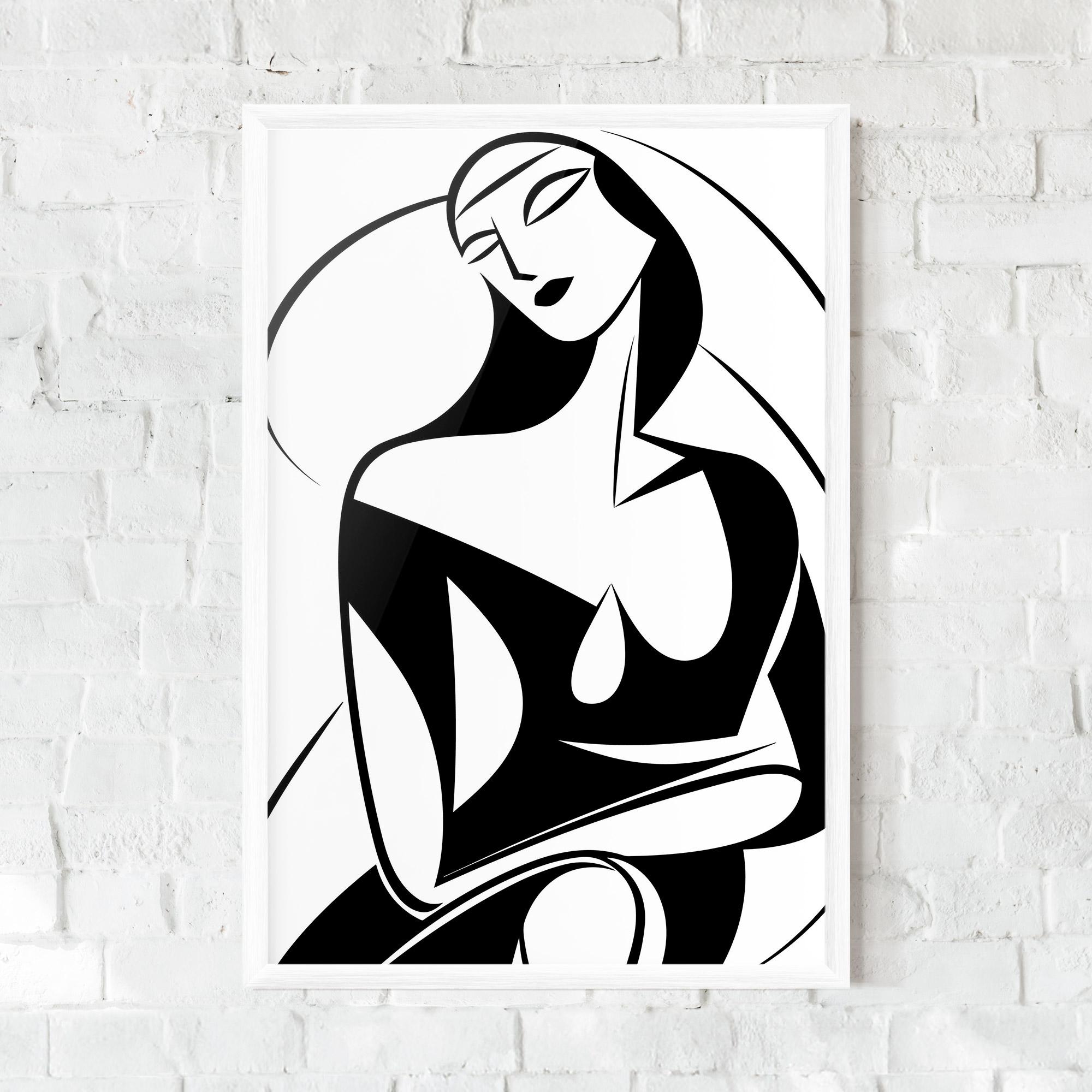 Keretezett Poszter Pretty Woman Shilouette mockup 0