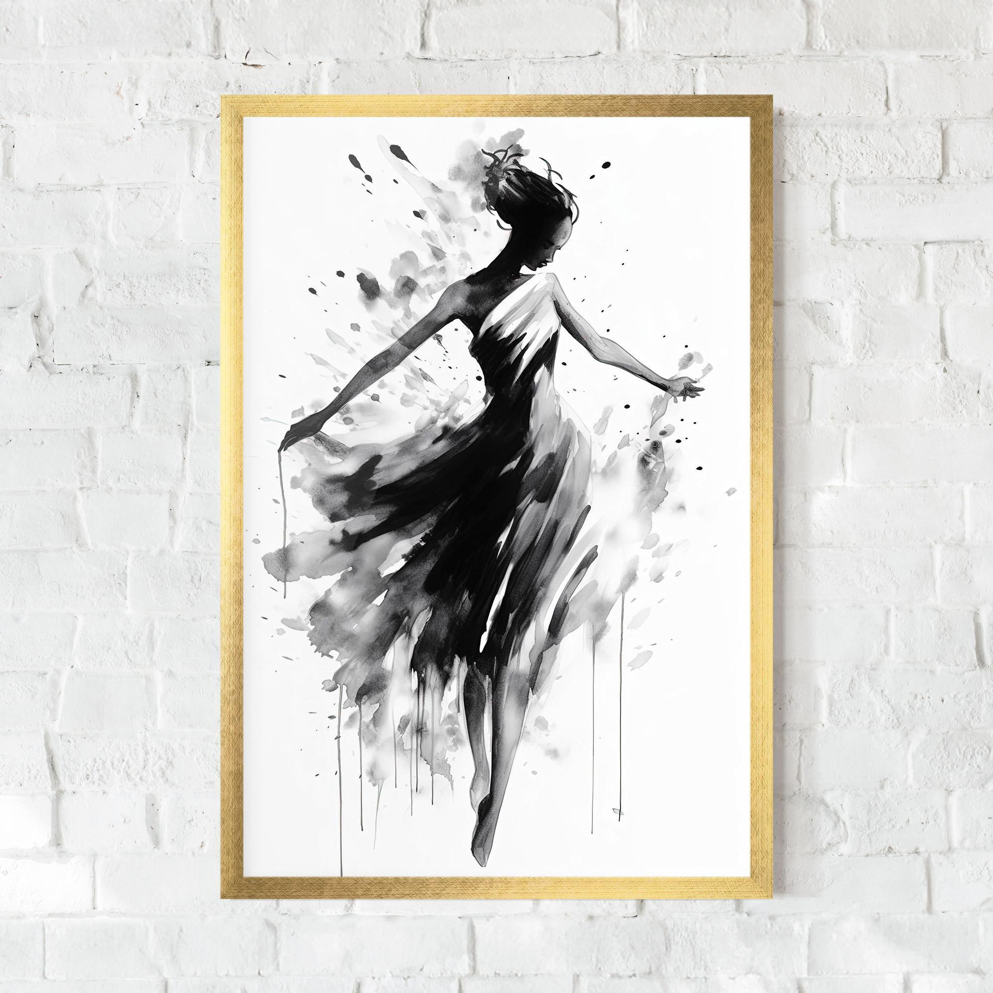Keretezett Poszter Beautiful Dancing Woman mockup 0