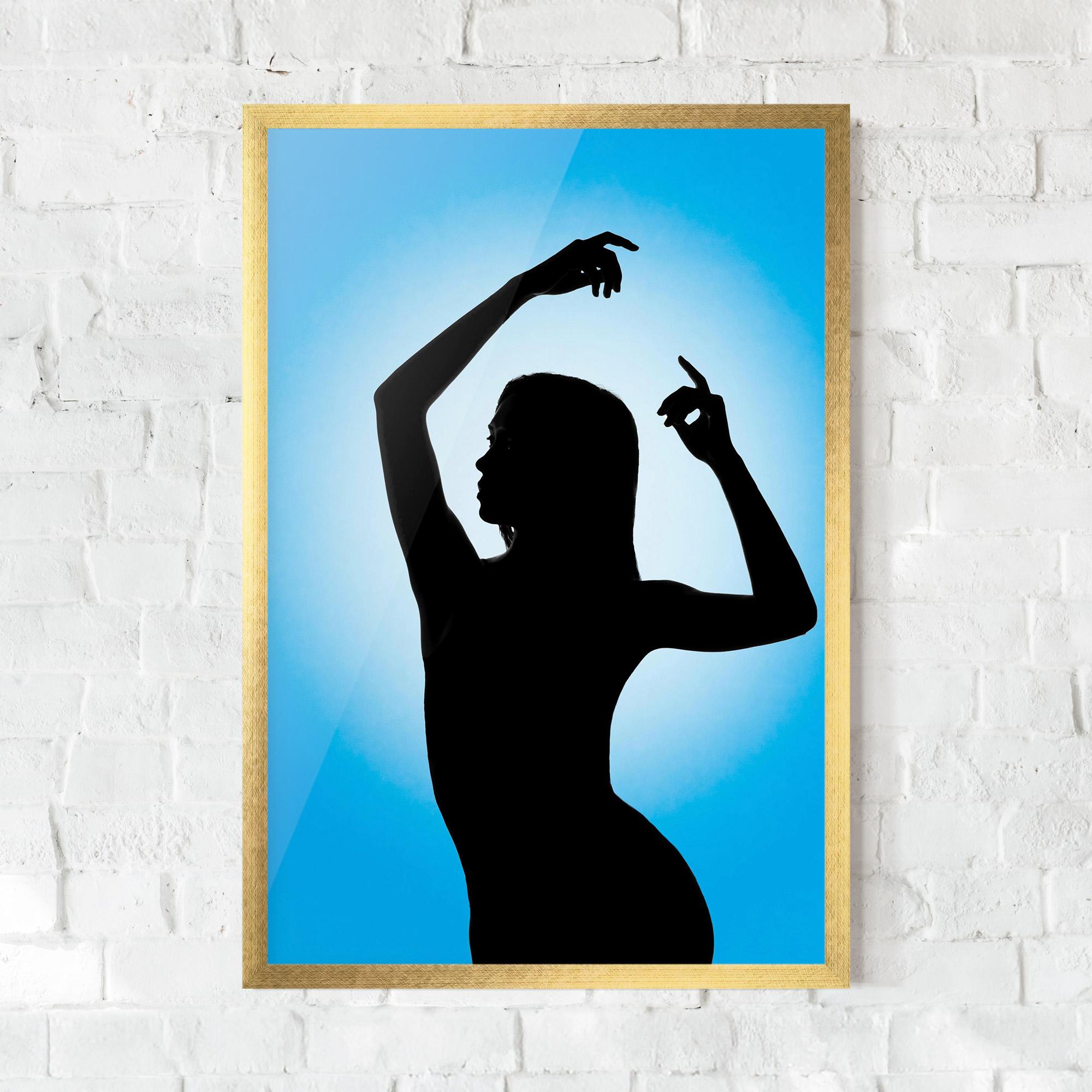 Keretezett Poszter Blue Background mockup 0