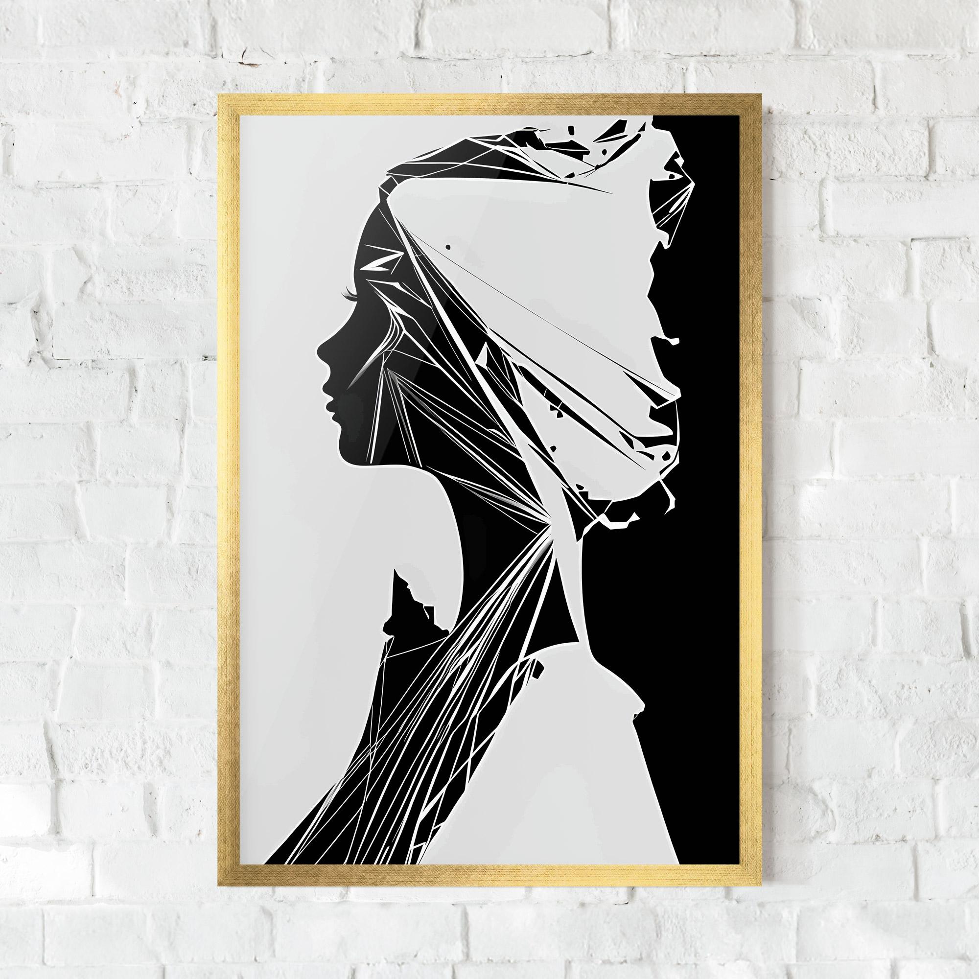 Keretezett Poszter Girl Shilouette Art mockup 0