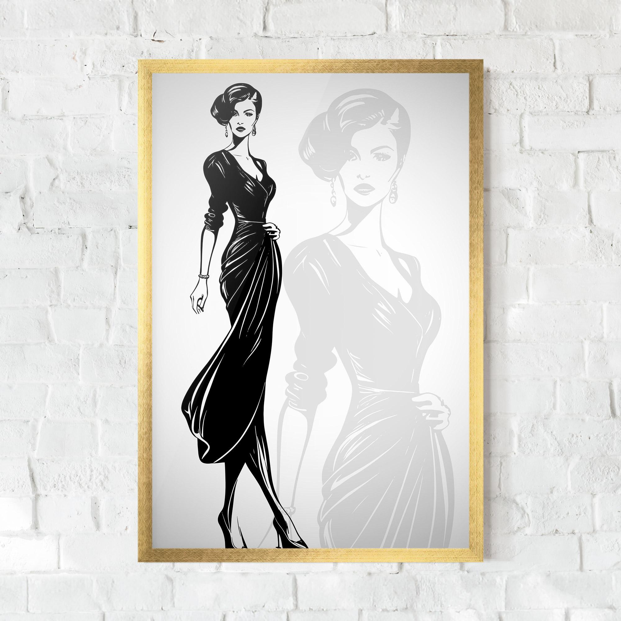 Keretezett Poszter Lady Shilouette mockup 0