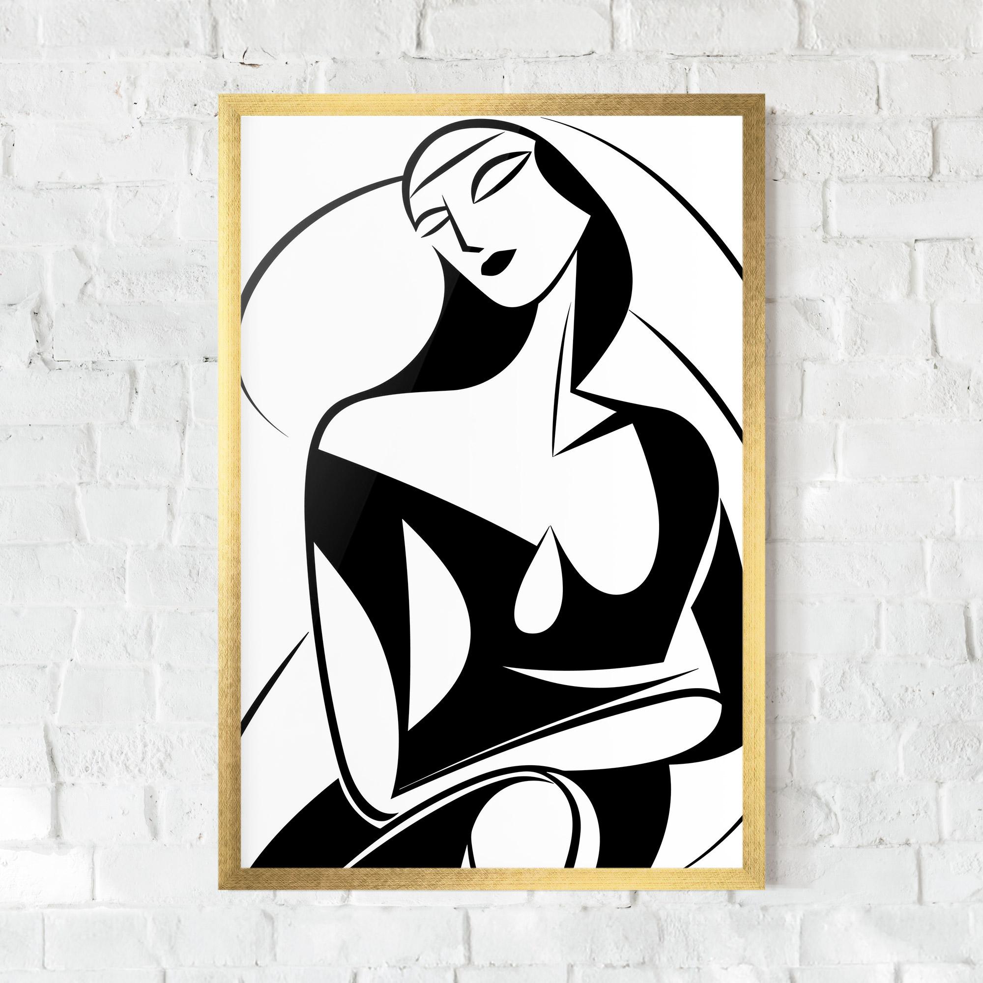 Keretezett Poszter Pretty Woman Shilouette mockup 0