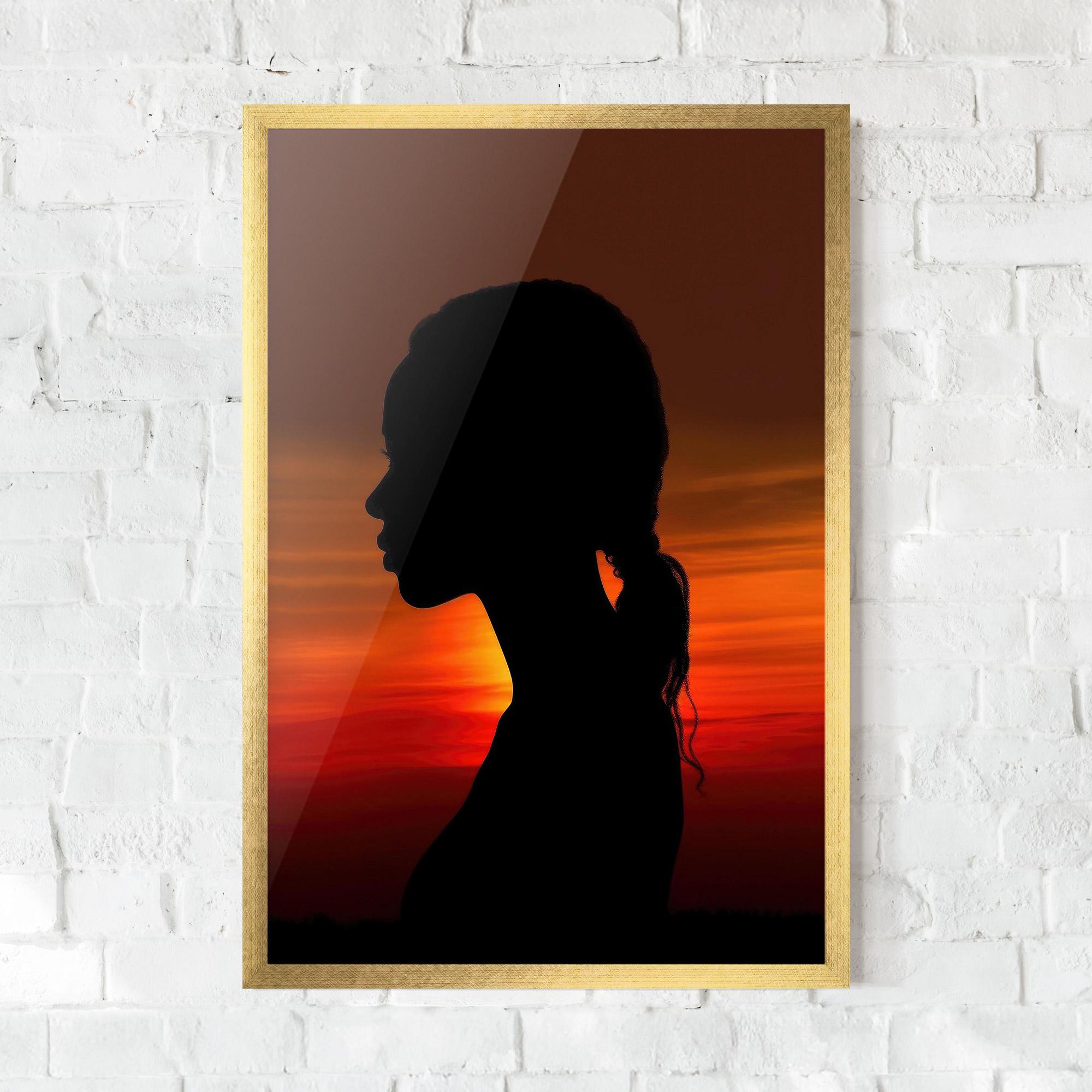 Keretezett Poszter Profile Against Sunset mockup 0
