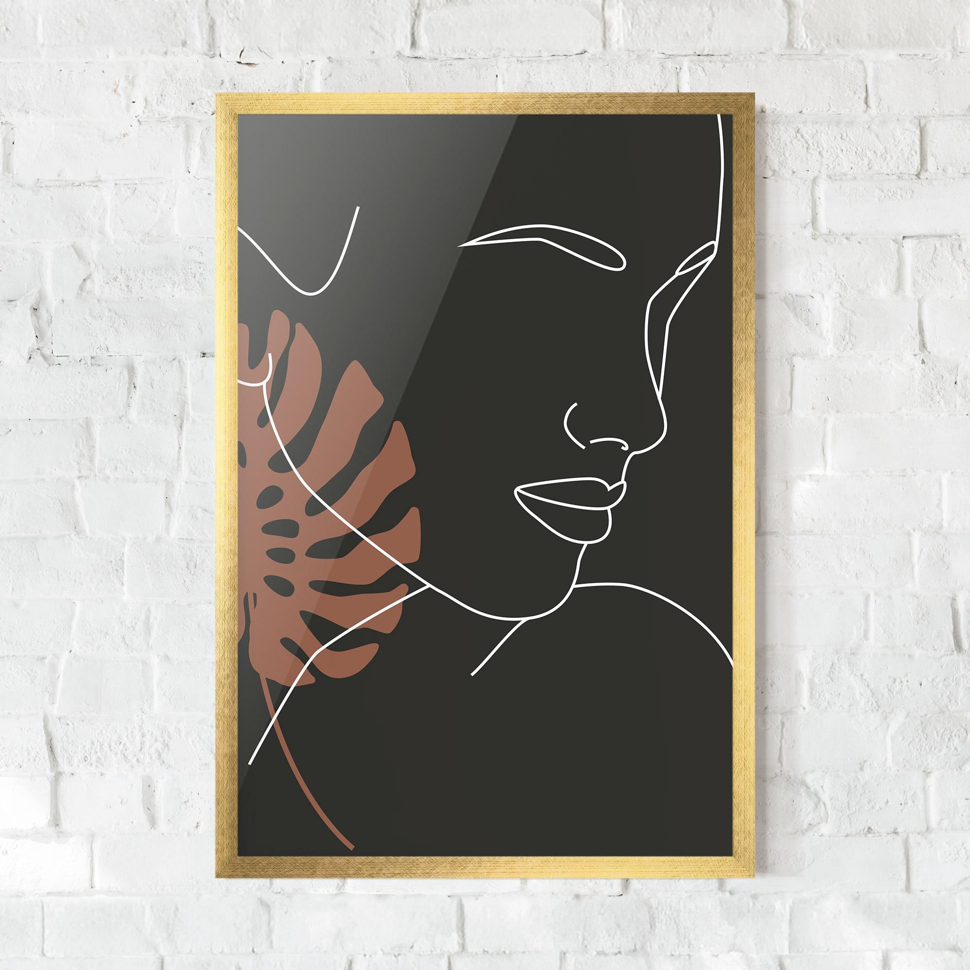 Keretezett Poszter White Line Woman mockup 0