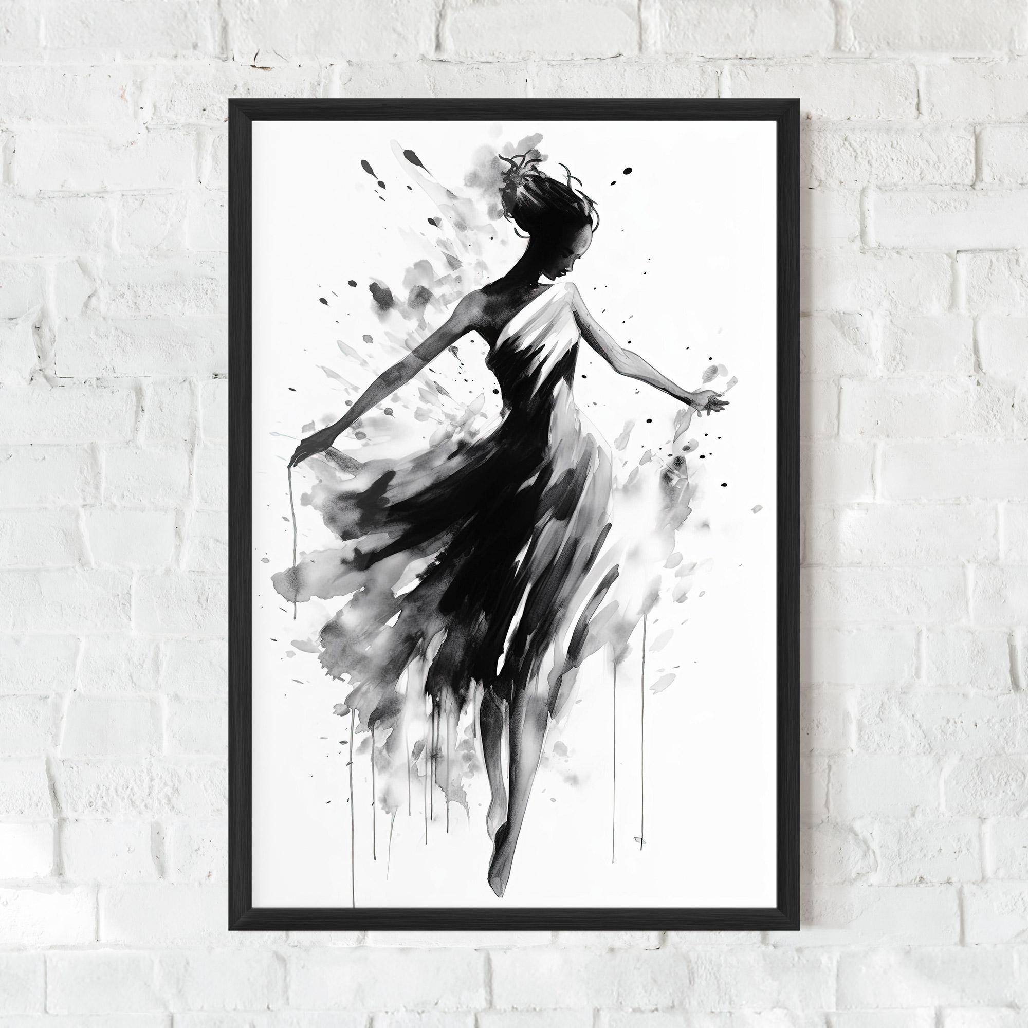 Keretezett Poszter Beautiful Dancing Woman mockup 0