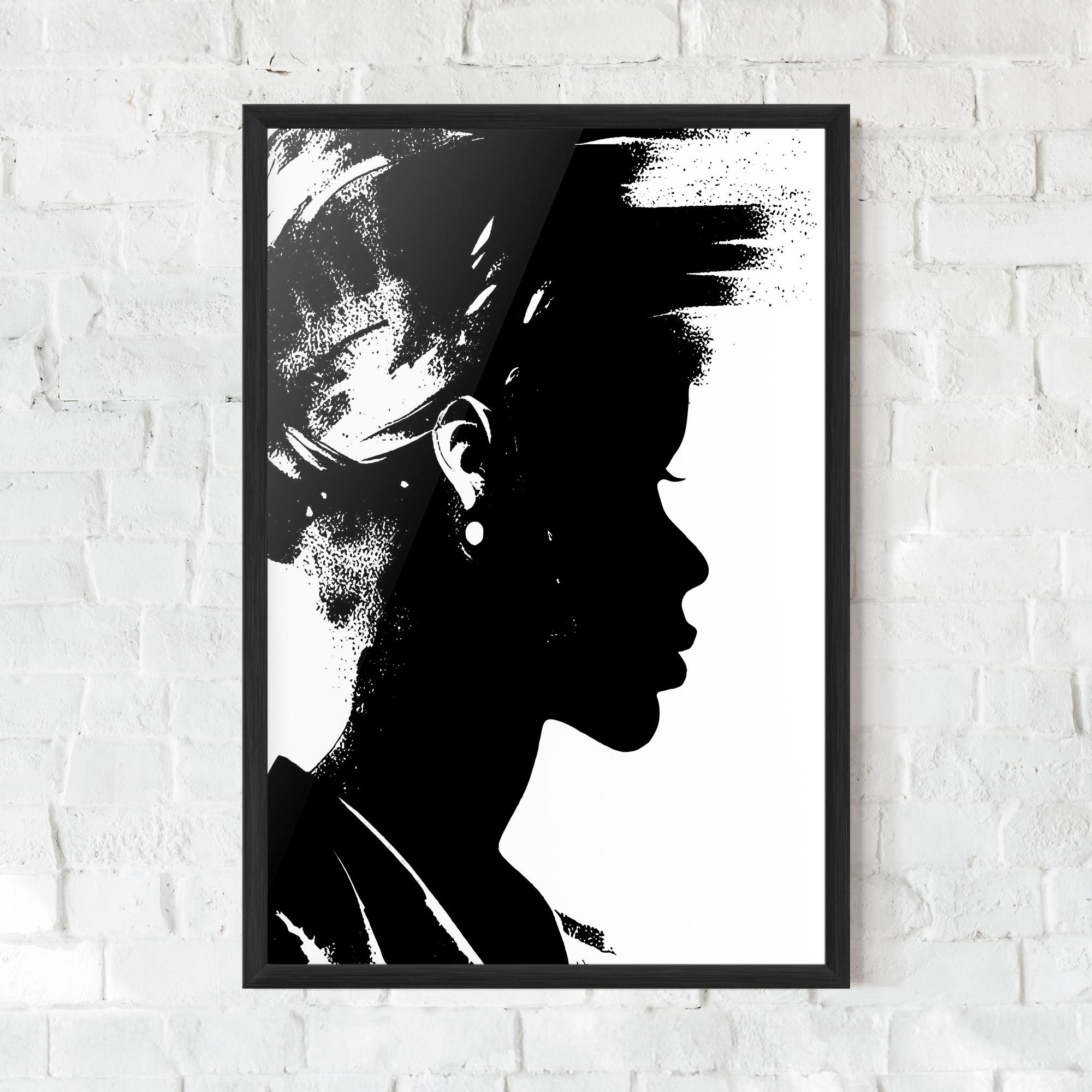 Keretezett Poszter Black Silhouette mockup 0