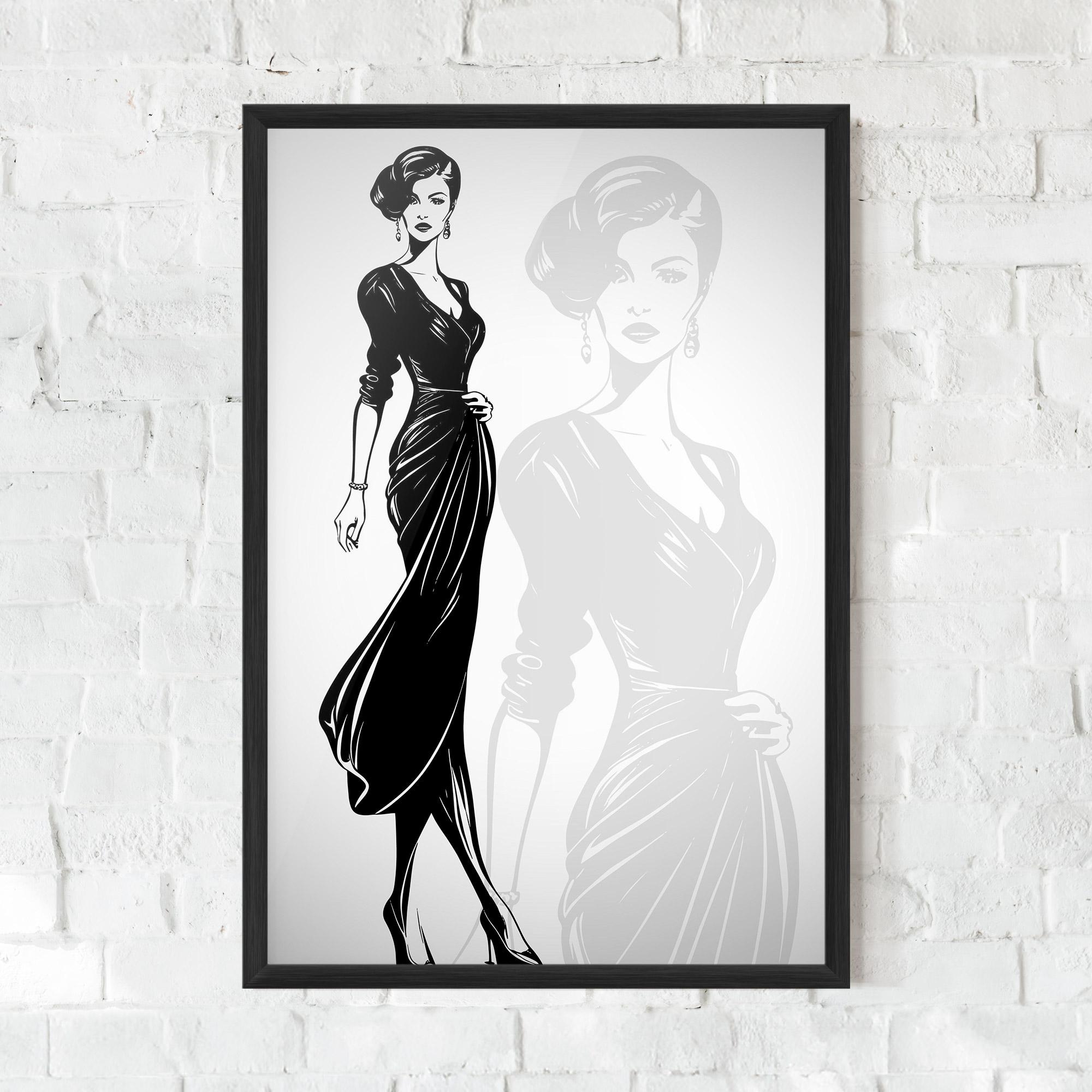 Keretezett Poszter Lady Shilouette mockup 0