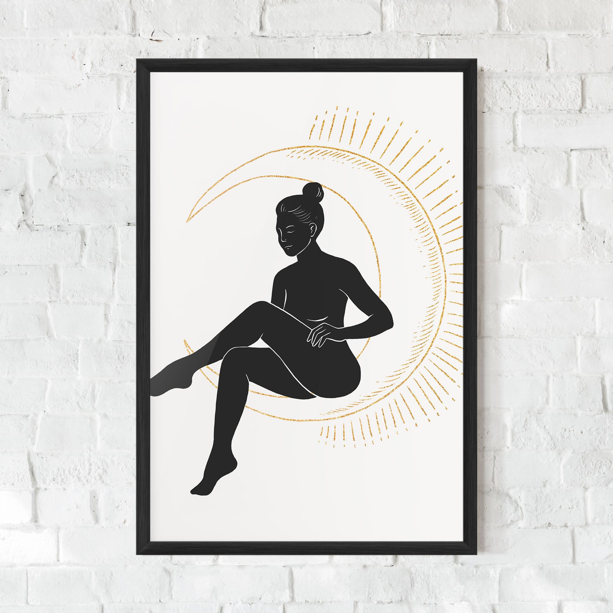 Keretezett Poszter Sitting On The Moon mockup 0