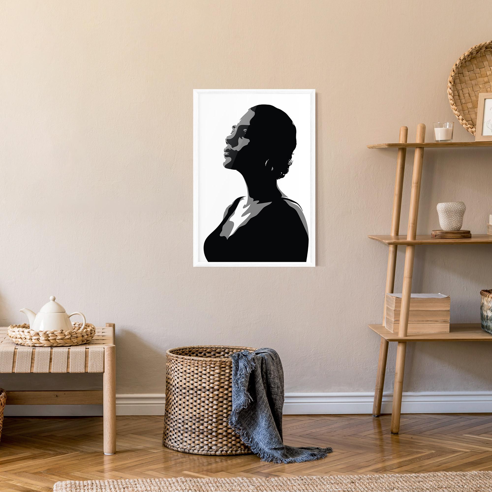 Keretezett Poszter Black Woman Shilouette mockup 9