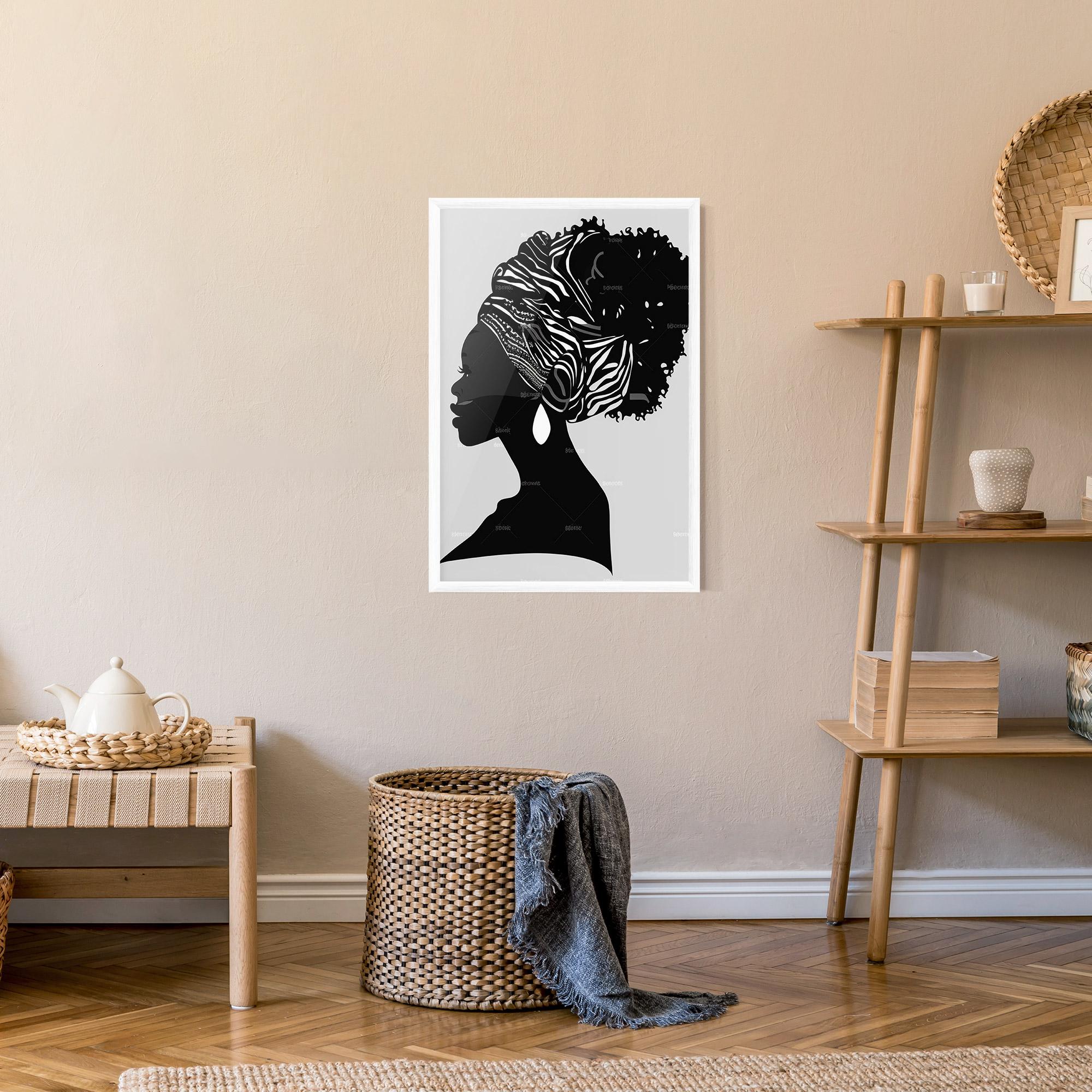 Keretezett Poszter Black Woman Silhouette mockup 9