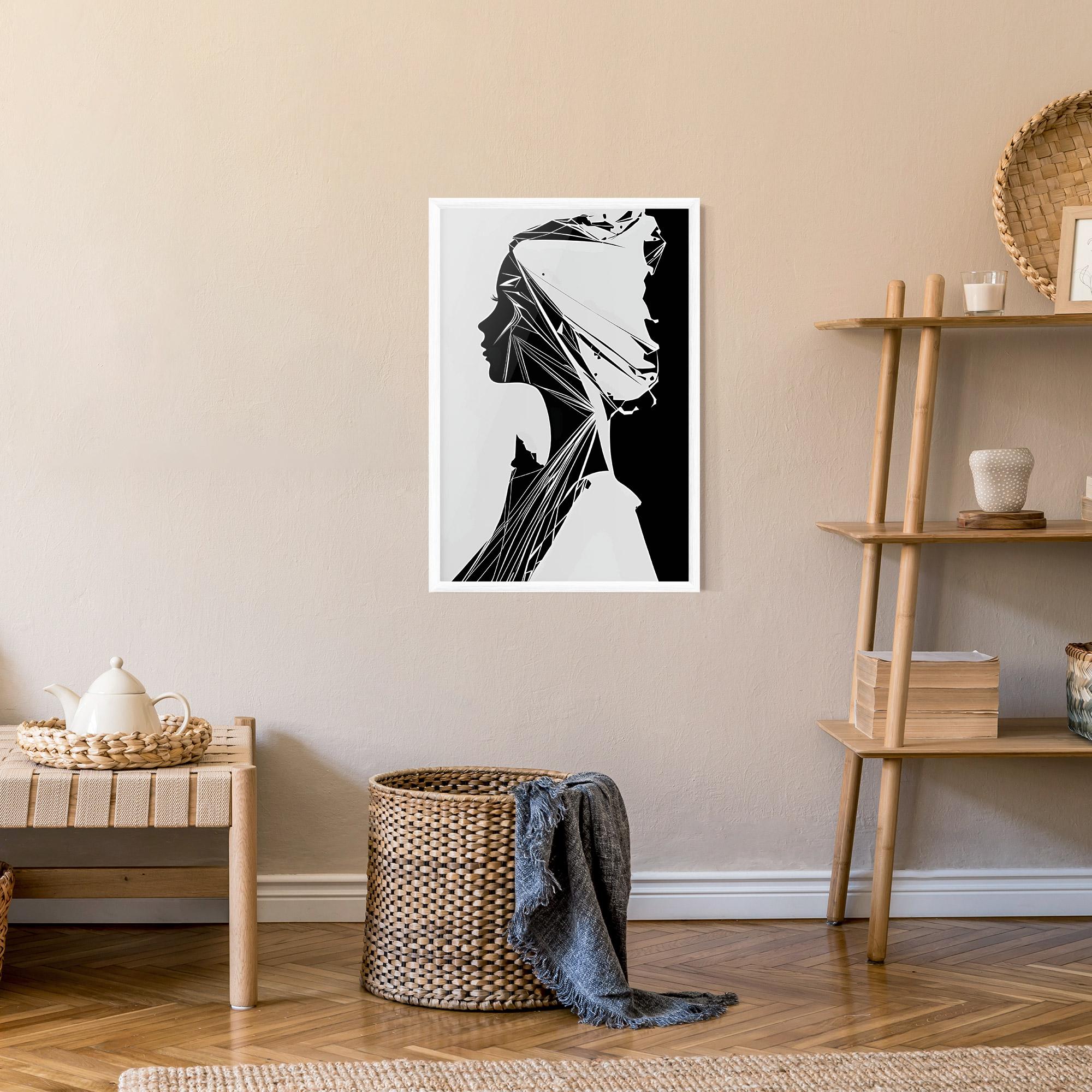 Keretezett Poszter Girl Shilouette Art mockup 9