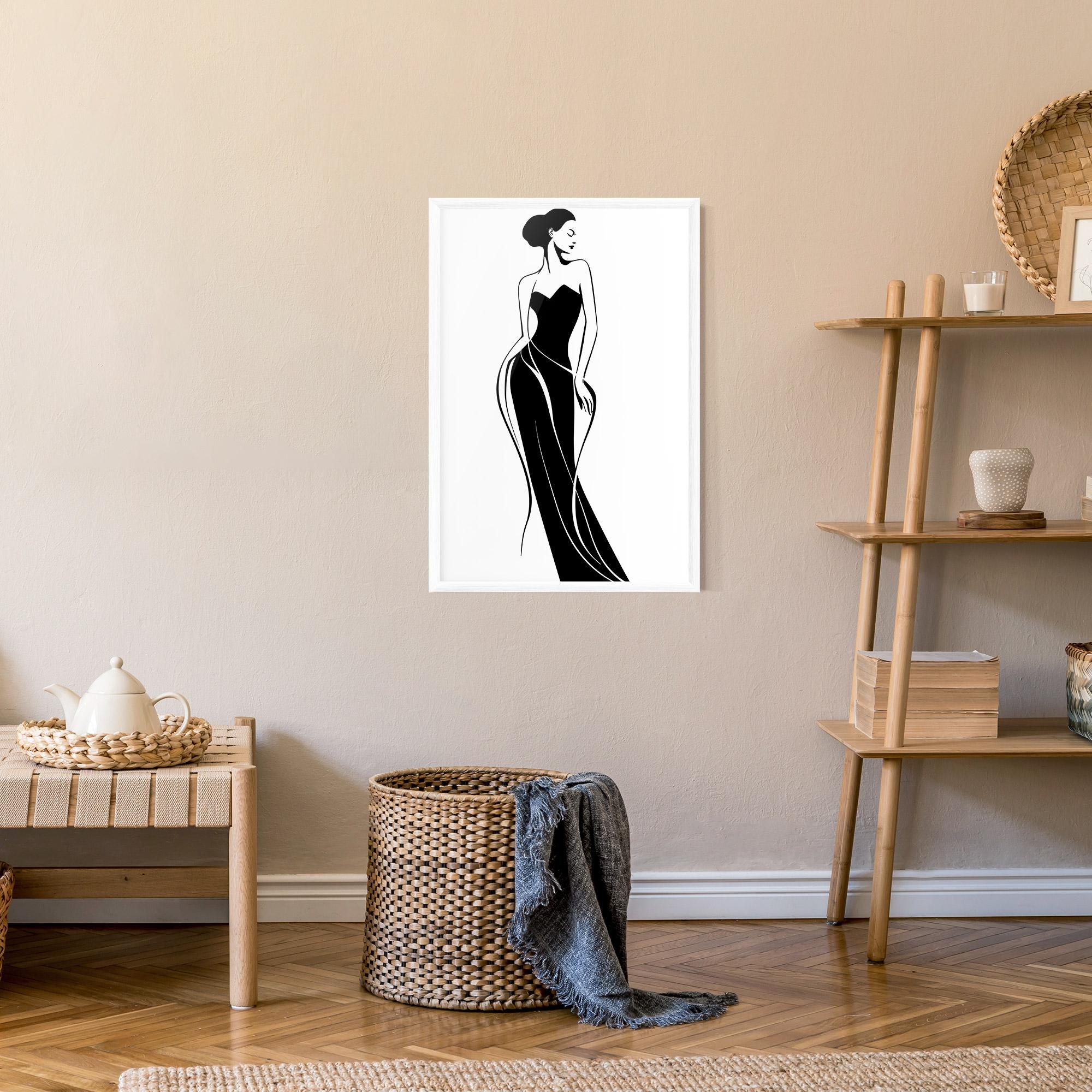 Keretezett Poszter Woman Shape Line mockup 9