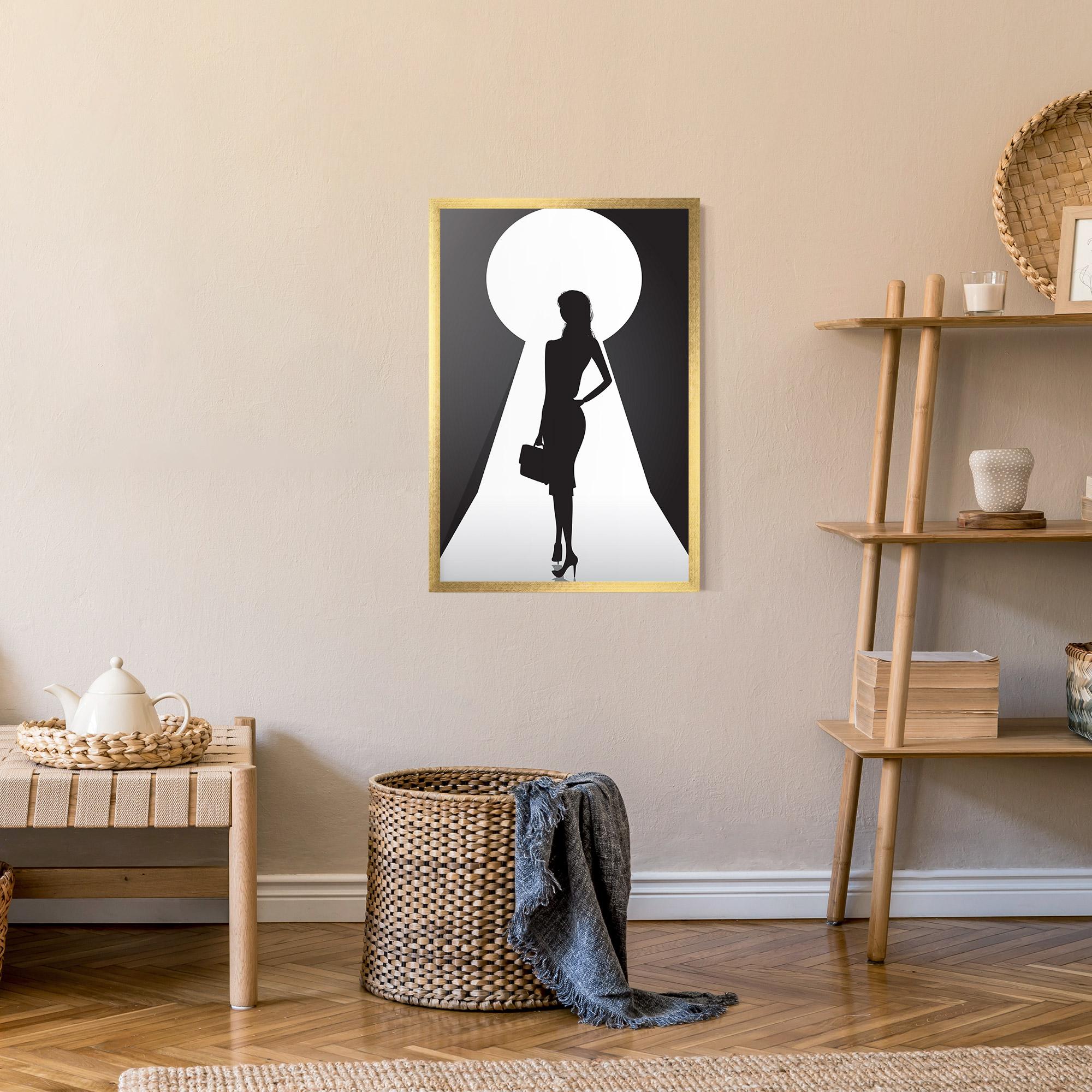 Keretezett Poszter Girl Door mockup 9