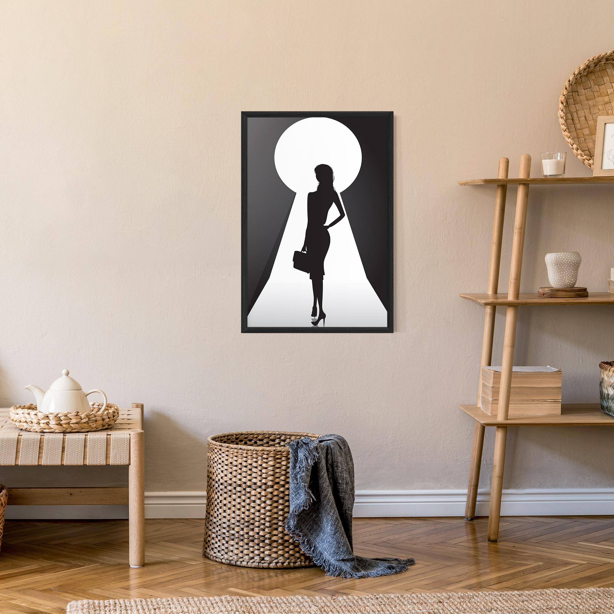 Keretezett Poszter Girl Door mockup 9