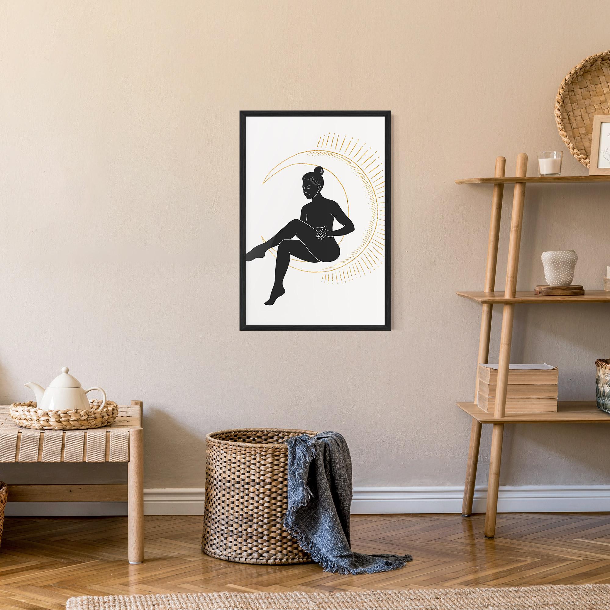 Keretezett Poszter Sitting On The Moon mockup 9