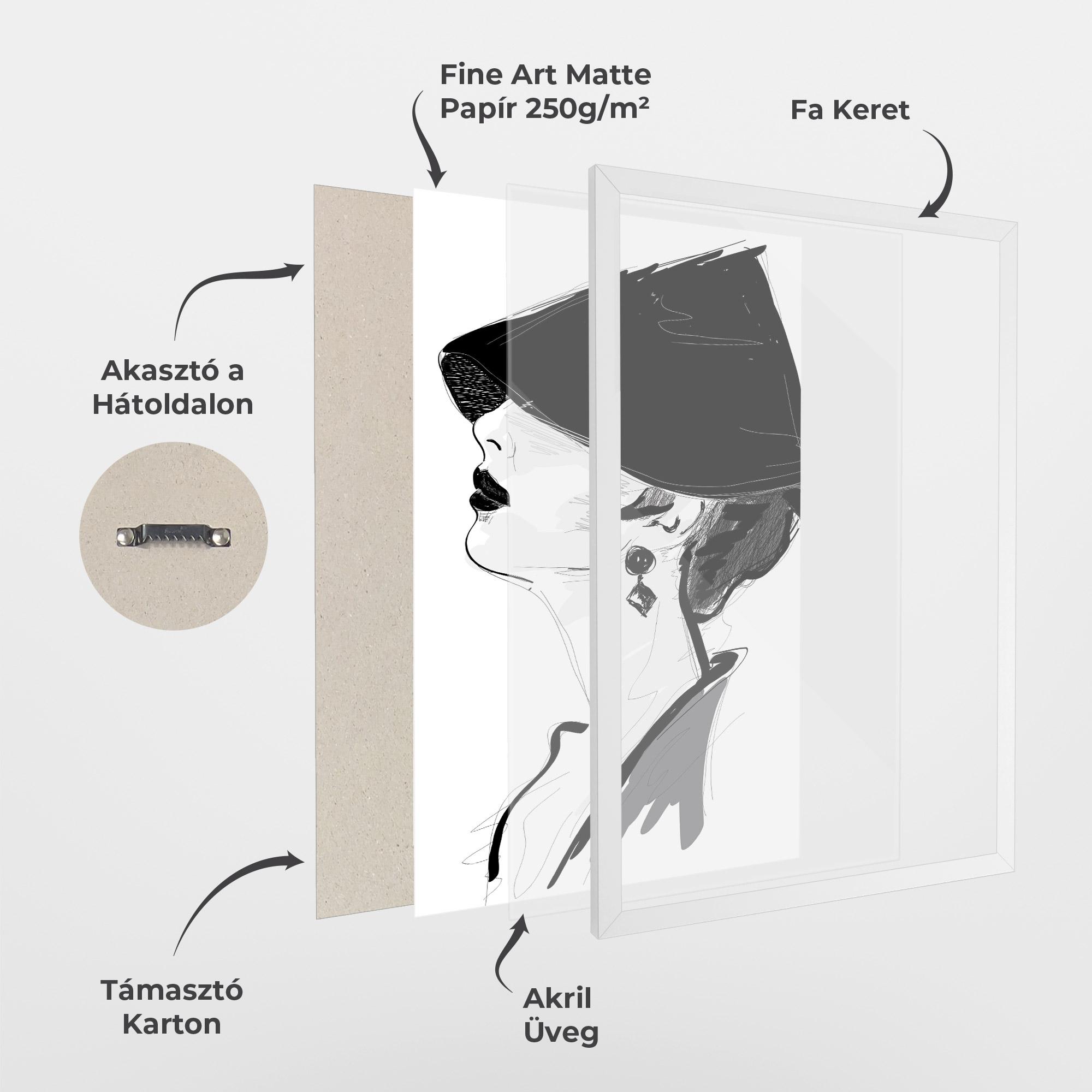 Keretezett Poszter Asian Shilouette mockup 1