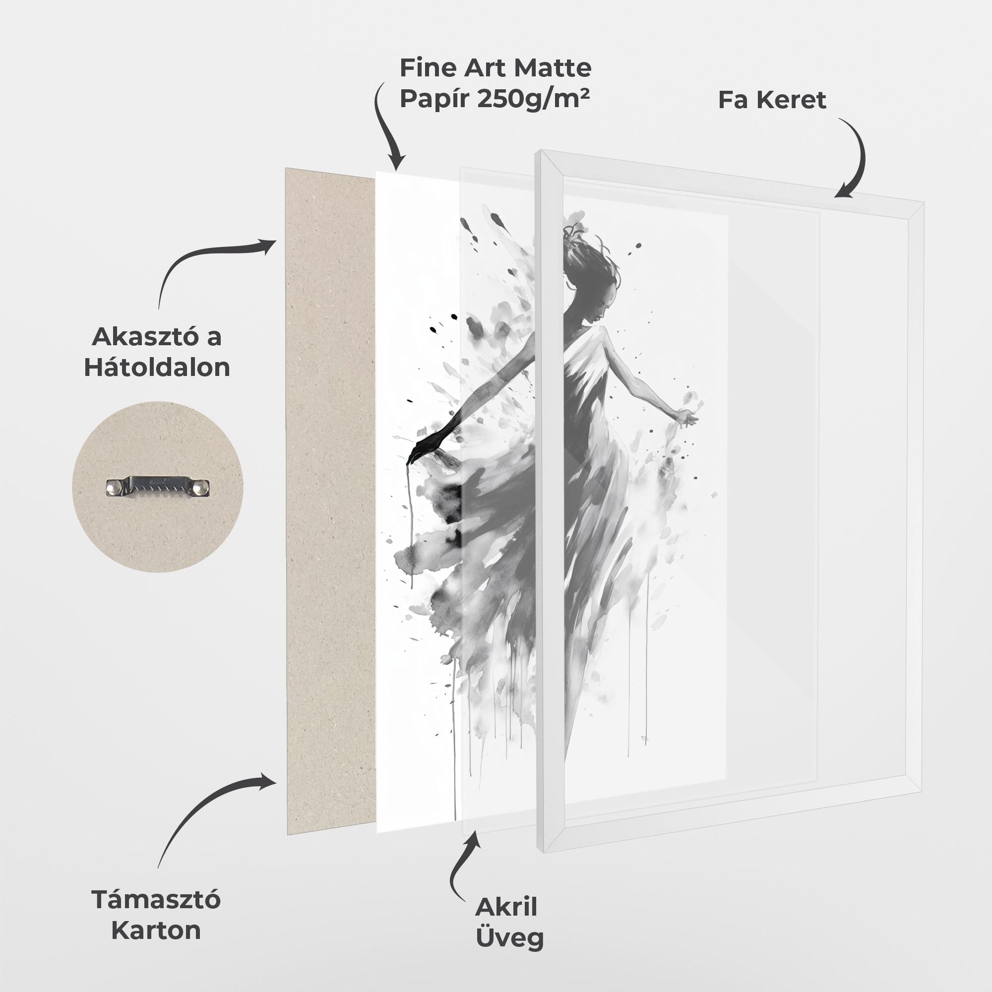 Keretezett Poszter Beautiful Dancing Woman mockup 1