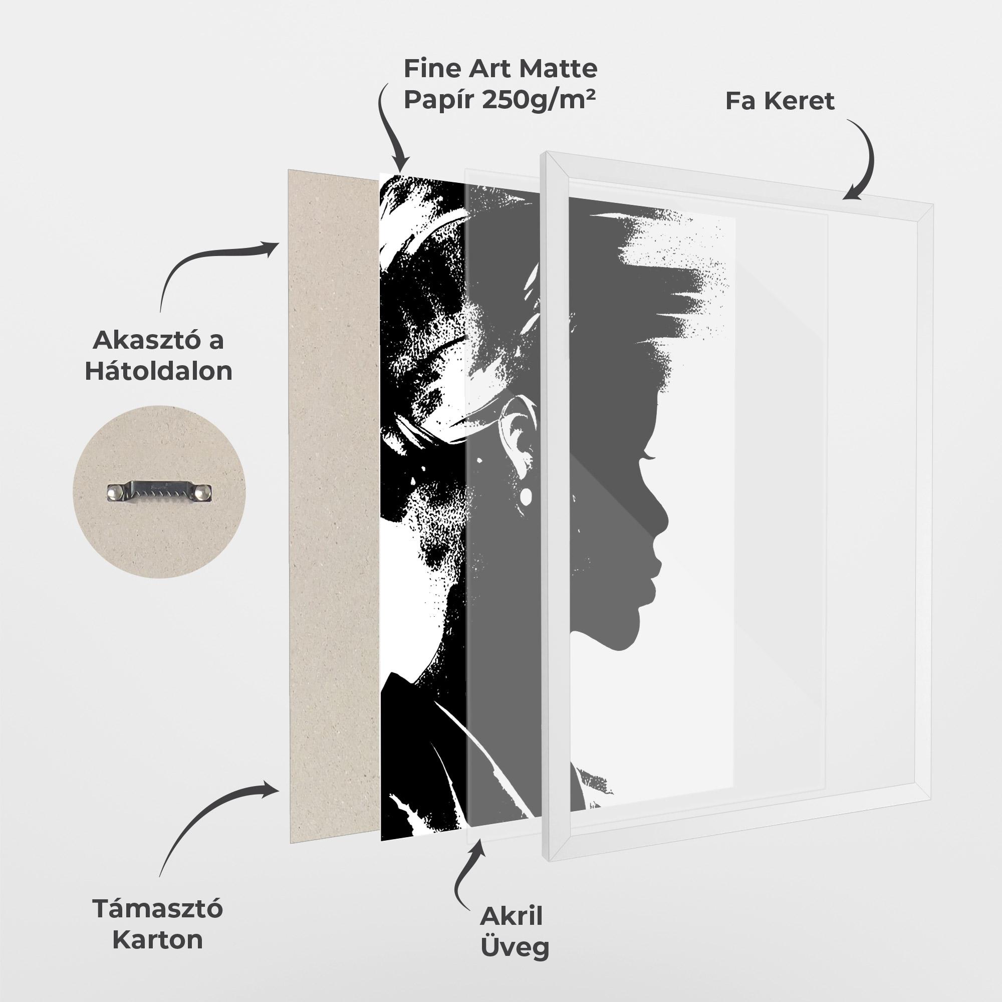 Keretezett Poszter Black Silhouette mockup 1