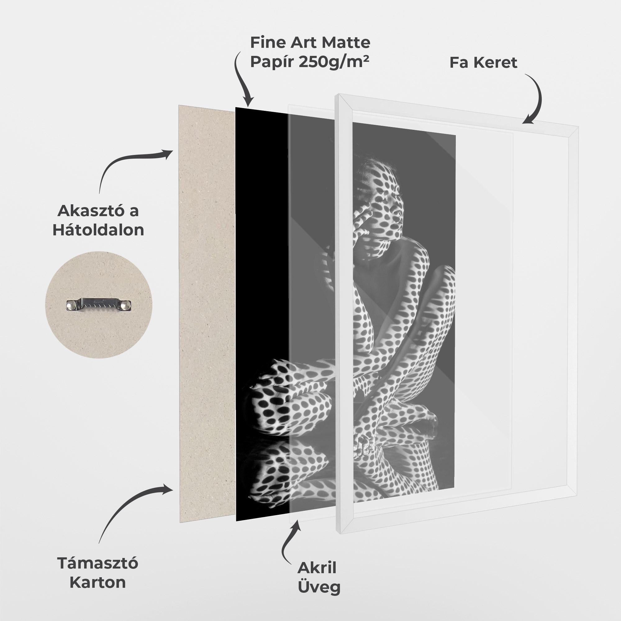 Keretezett Poszter Black White Pattern Woman mockup 1