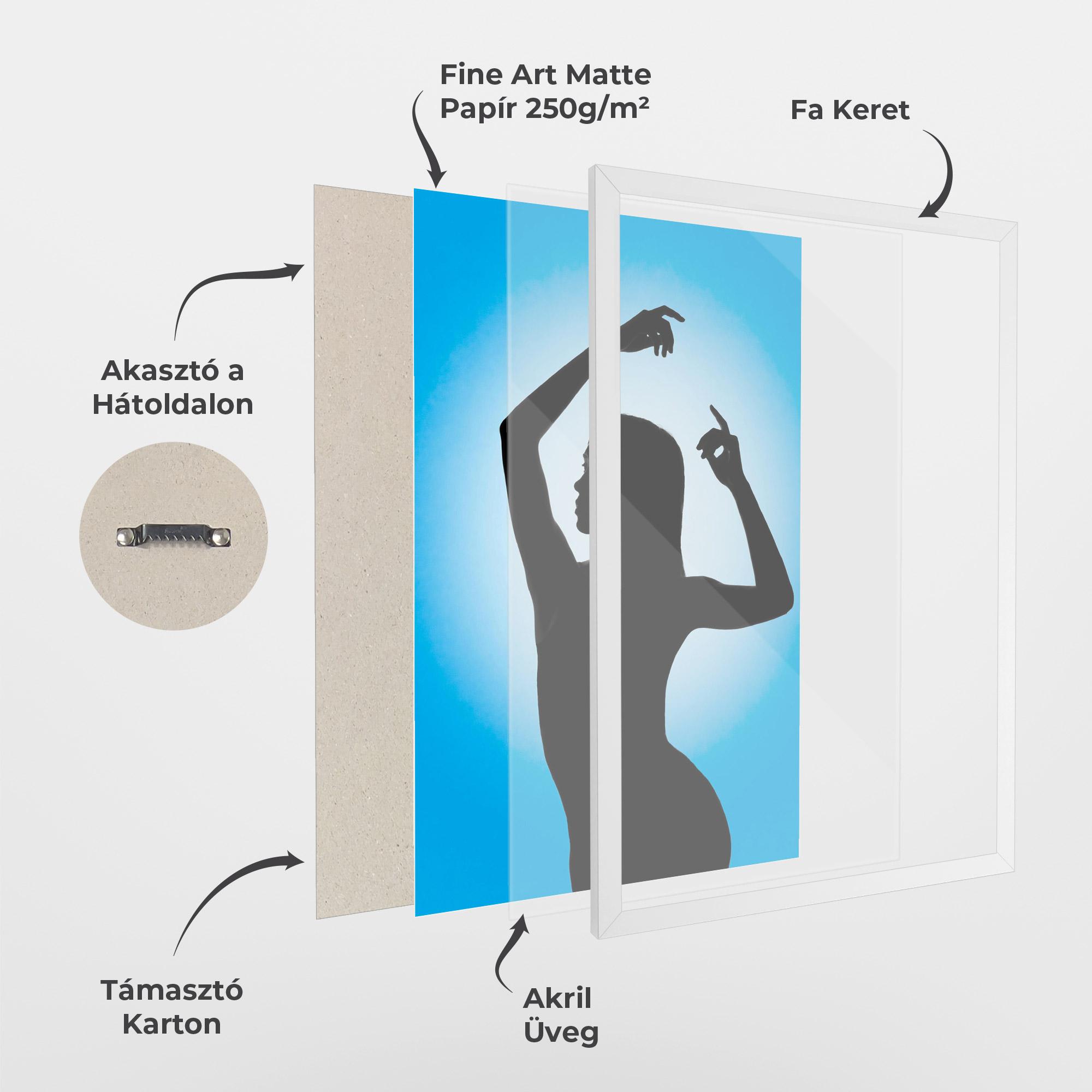 Keretezett Poszter Blue Background mockup 1