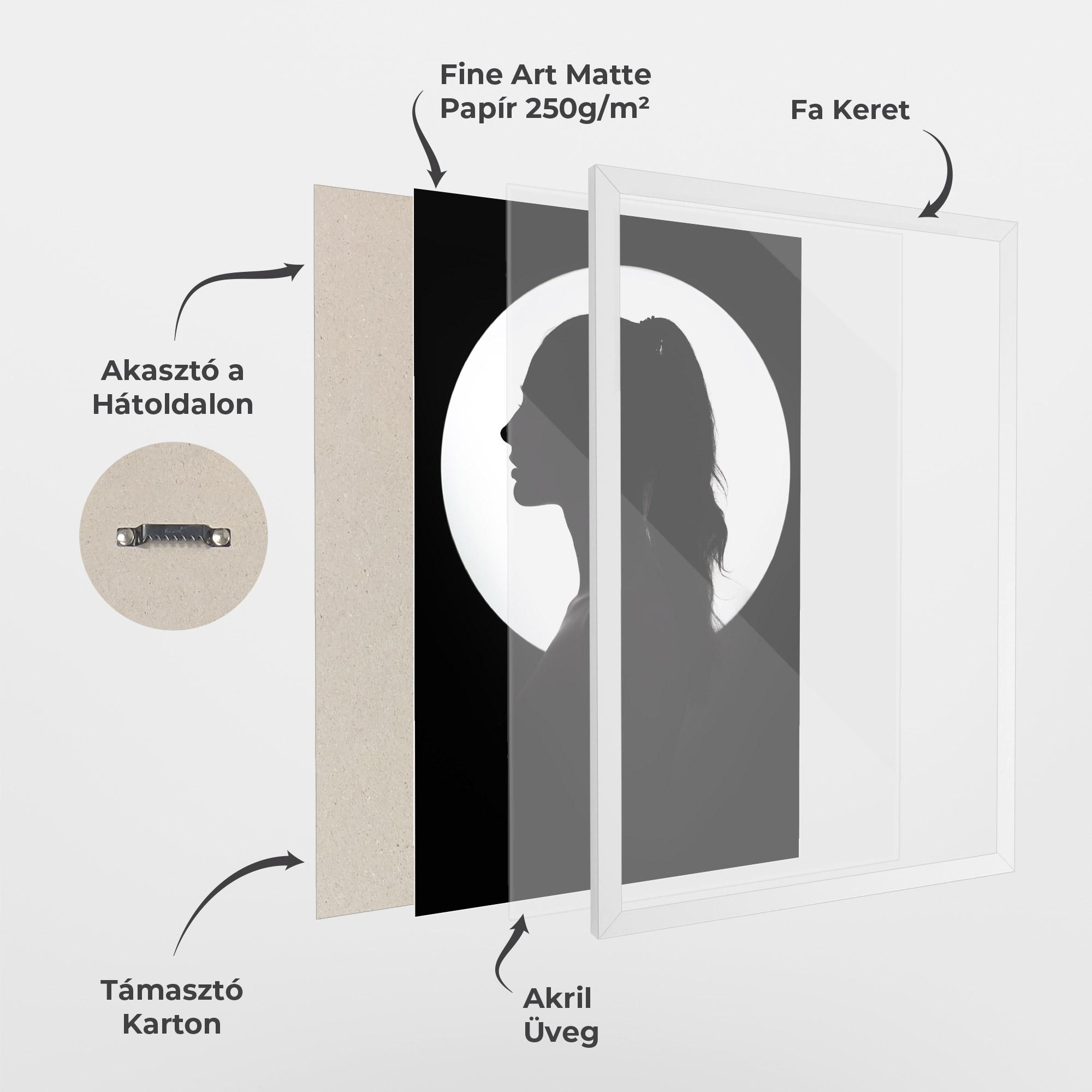 Keretezett Poszter Full Moon Girl mockup 1