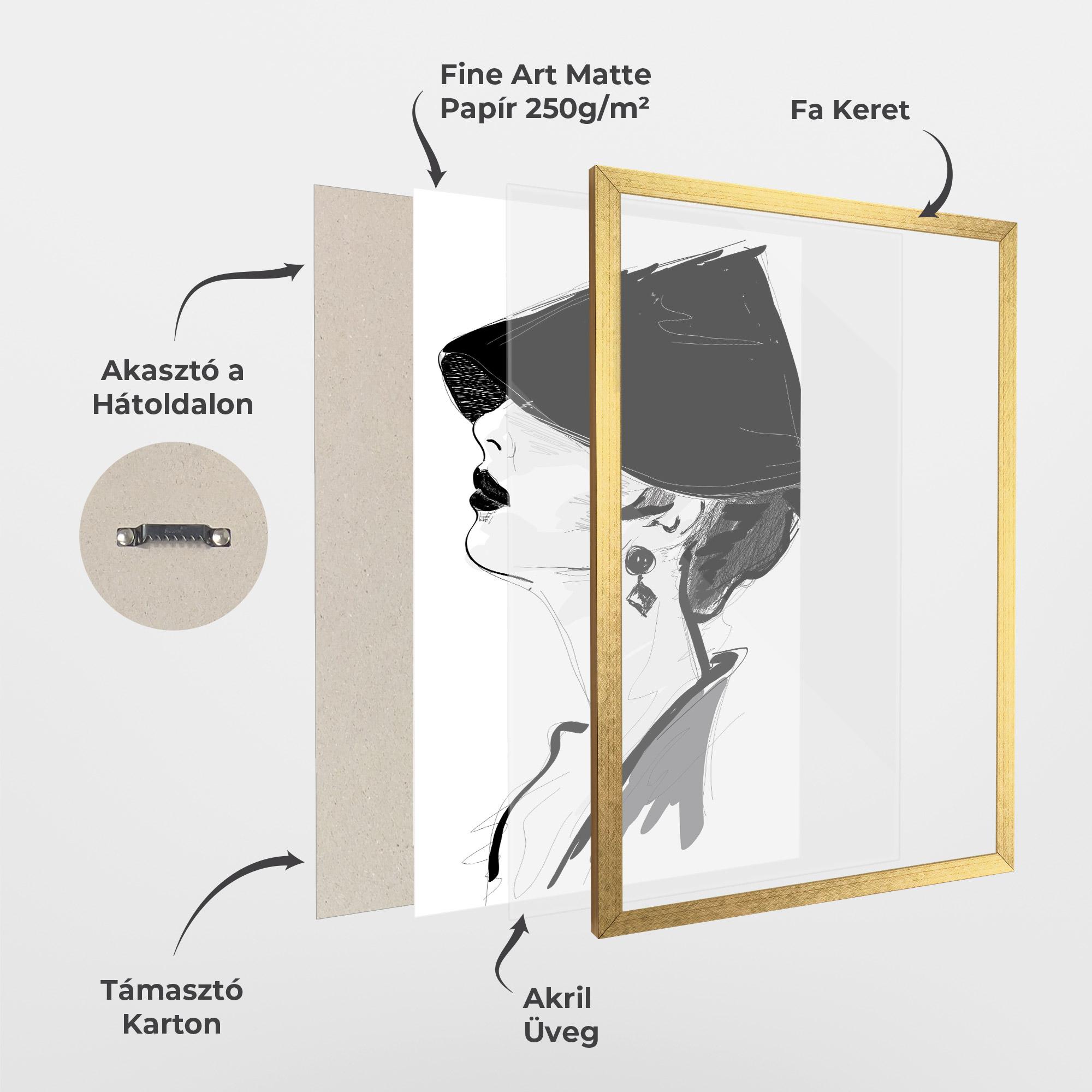 Keretezett Poszter Asian Shilouette mockup 1