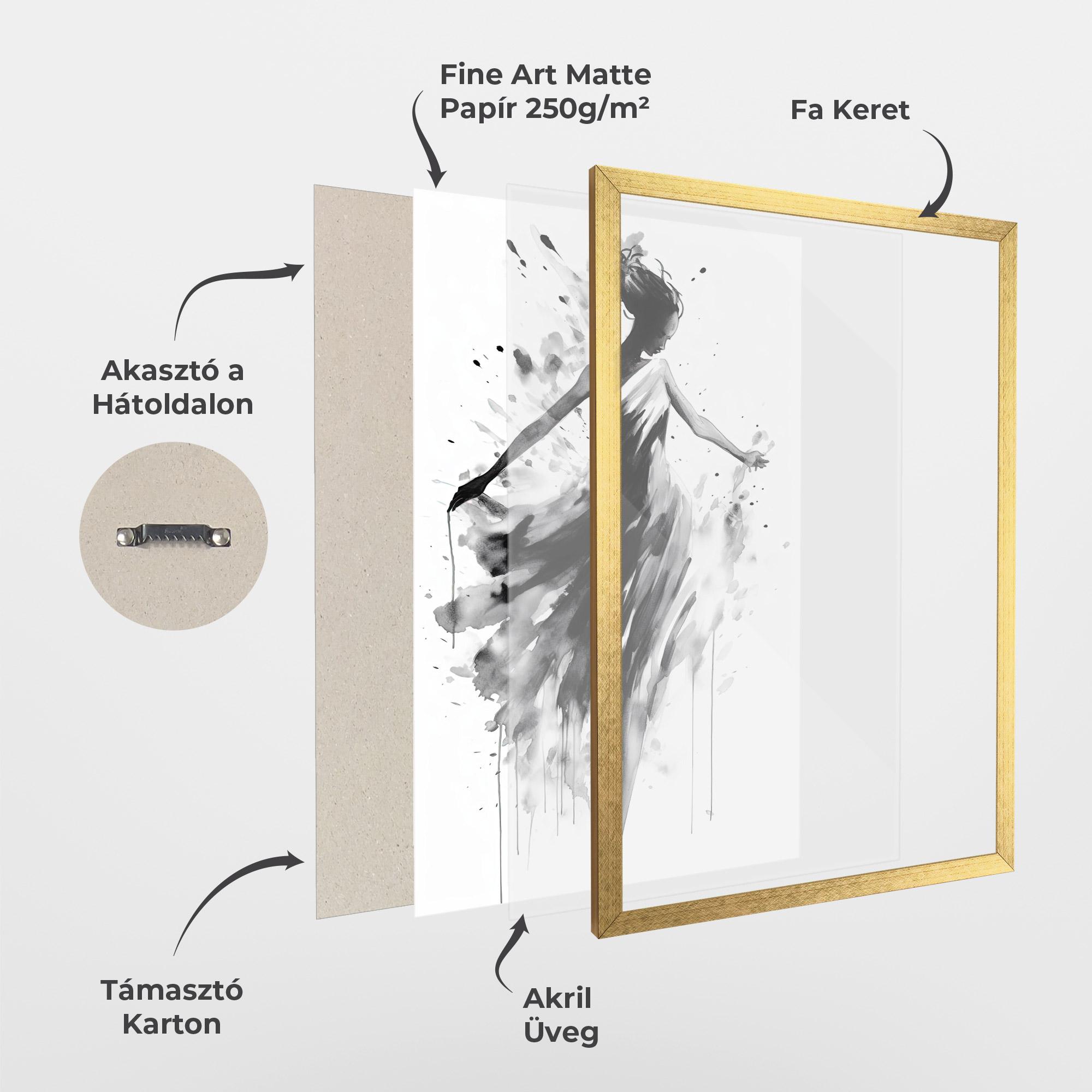 Keretezett Poszter Beautiful Dancing Woman mockup 1