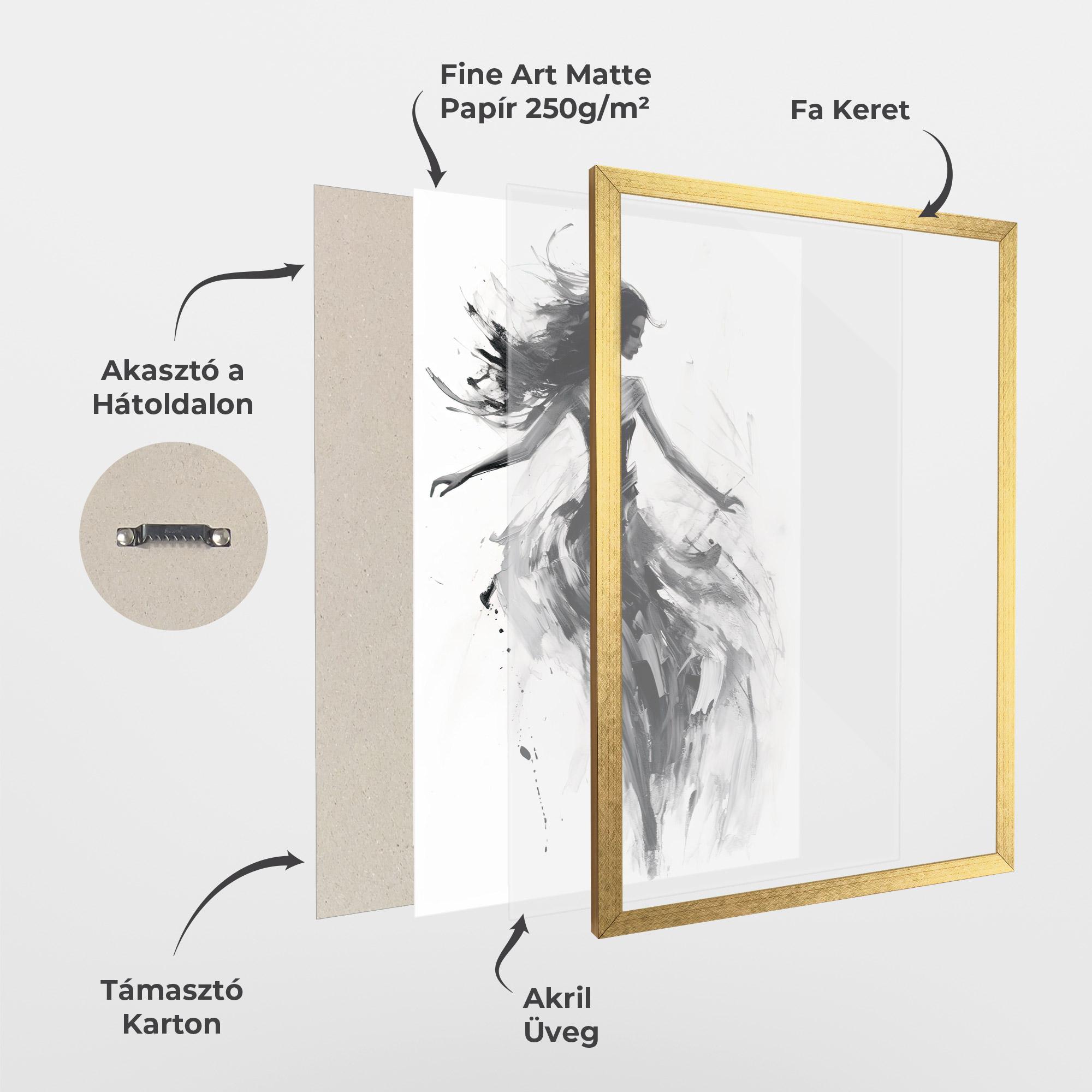 Keretezett Poszter Black Ink Woman mockup 1