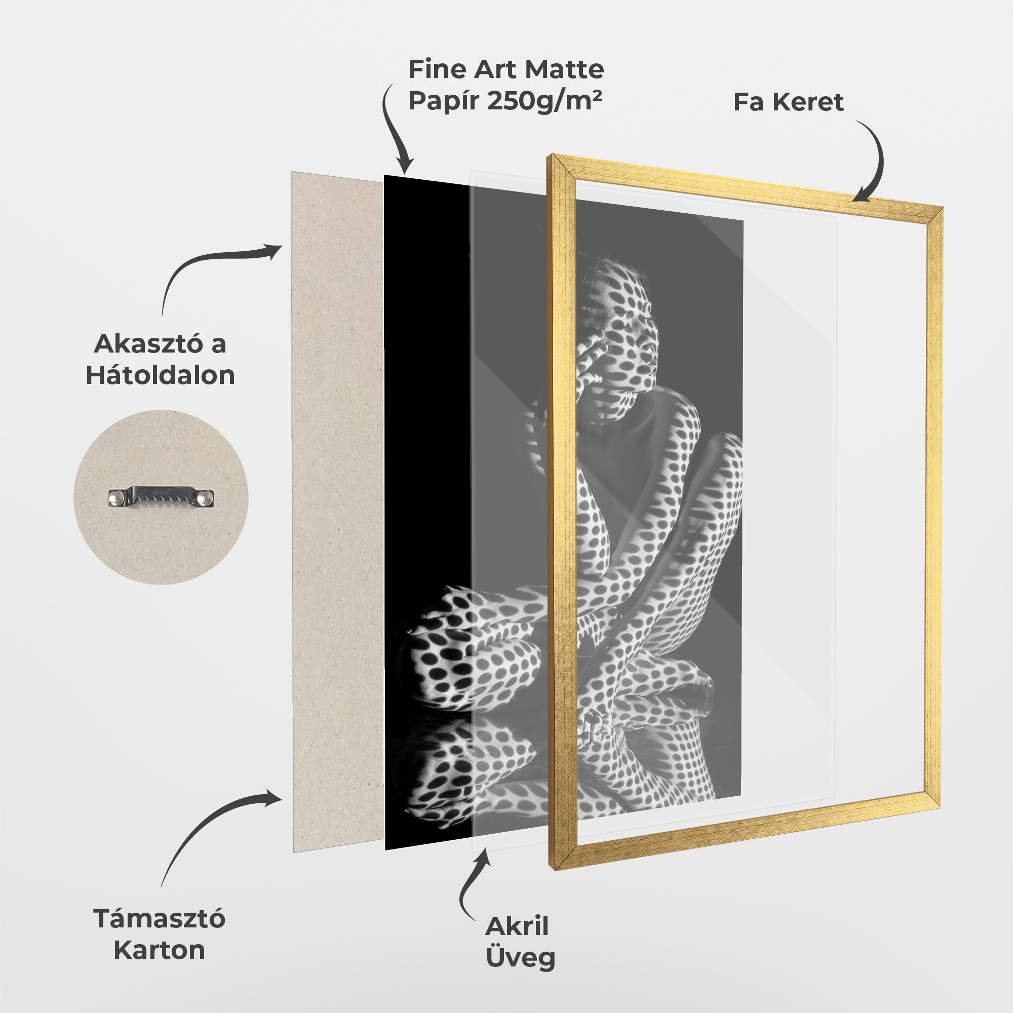 Keretezett Poszter Black White Pattern Woman mockup 1