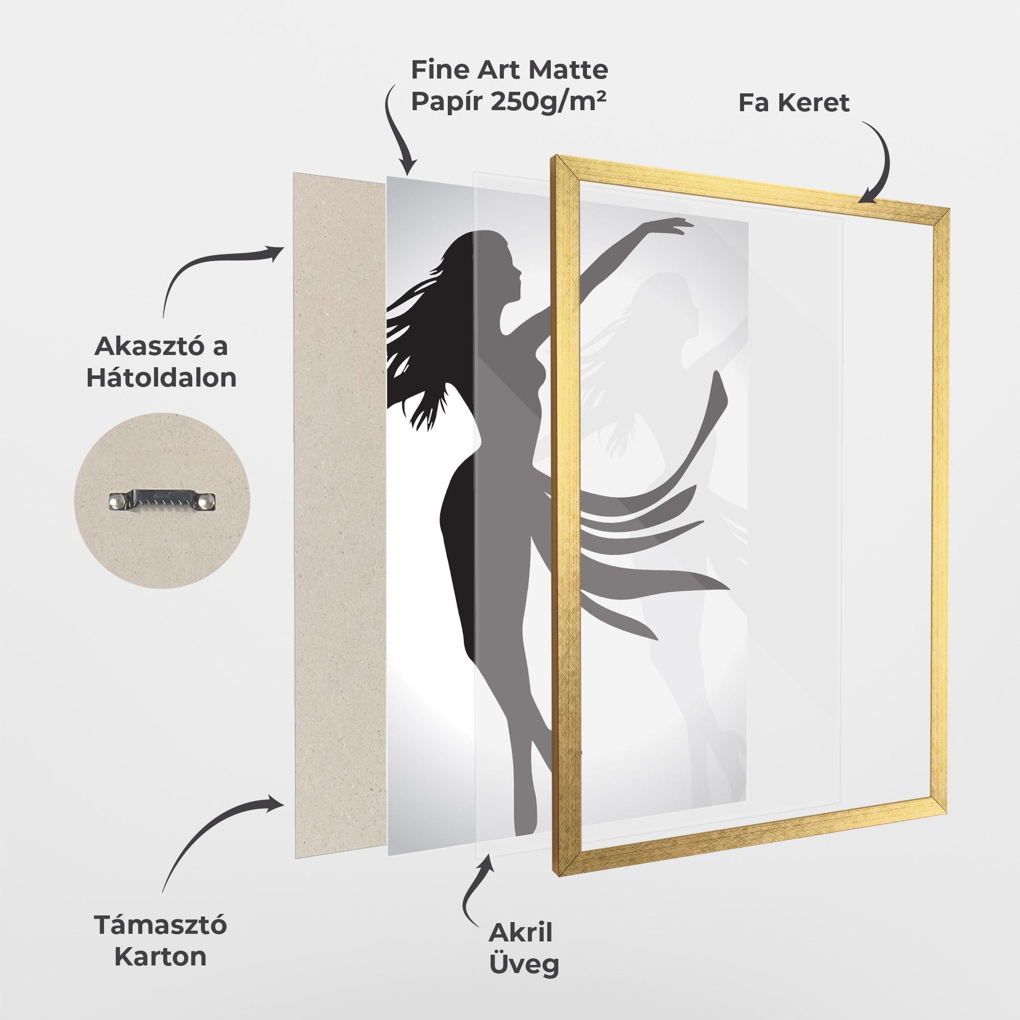 Keretezett Poszter Dance Shilouette mockup 1