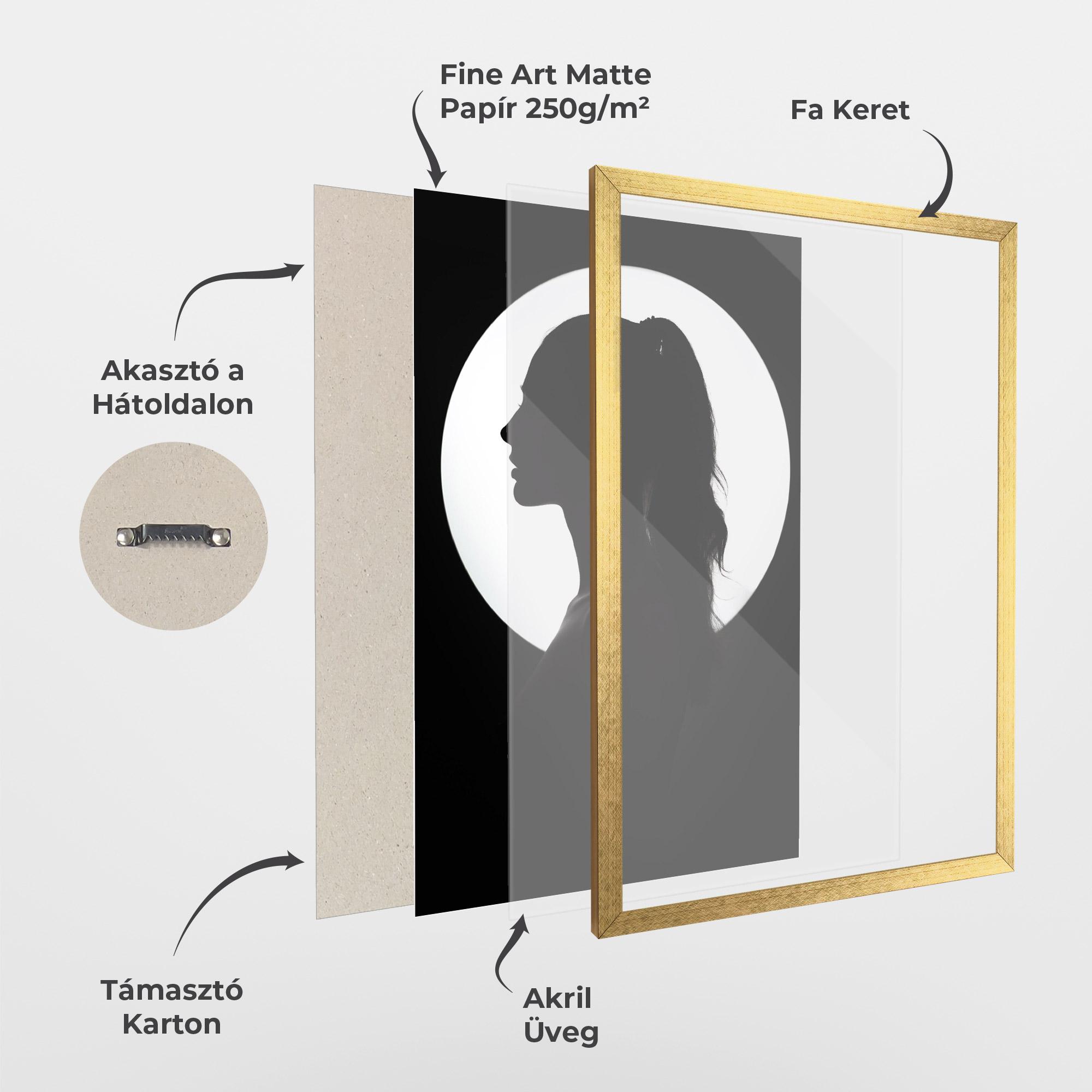 Keretezett Poszter Full Moon Girl mockup 1