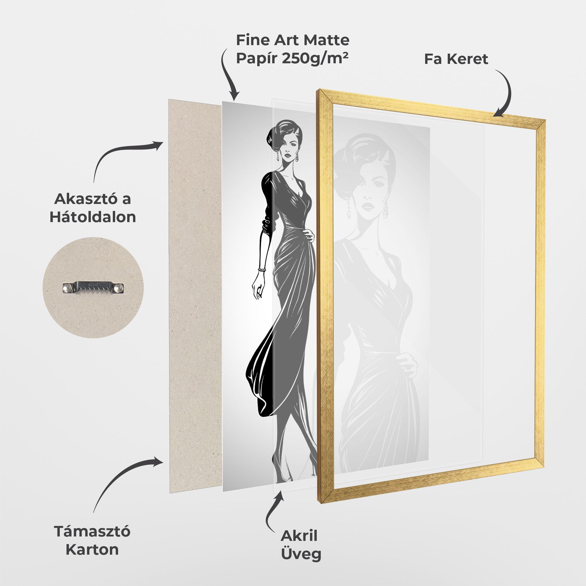 Keretezett Poszter Lady Shilouette mockup 1