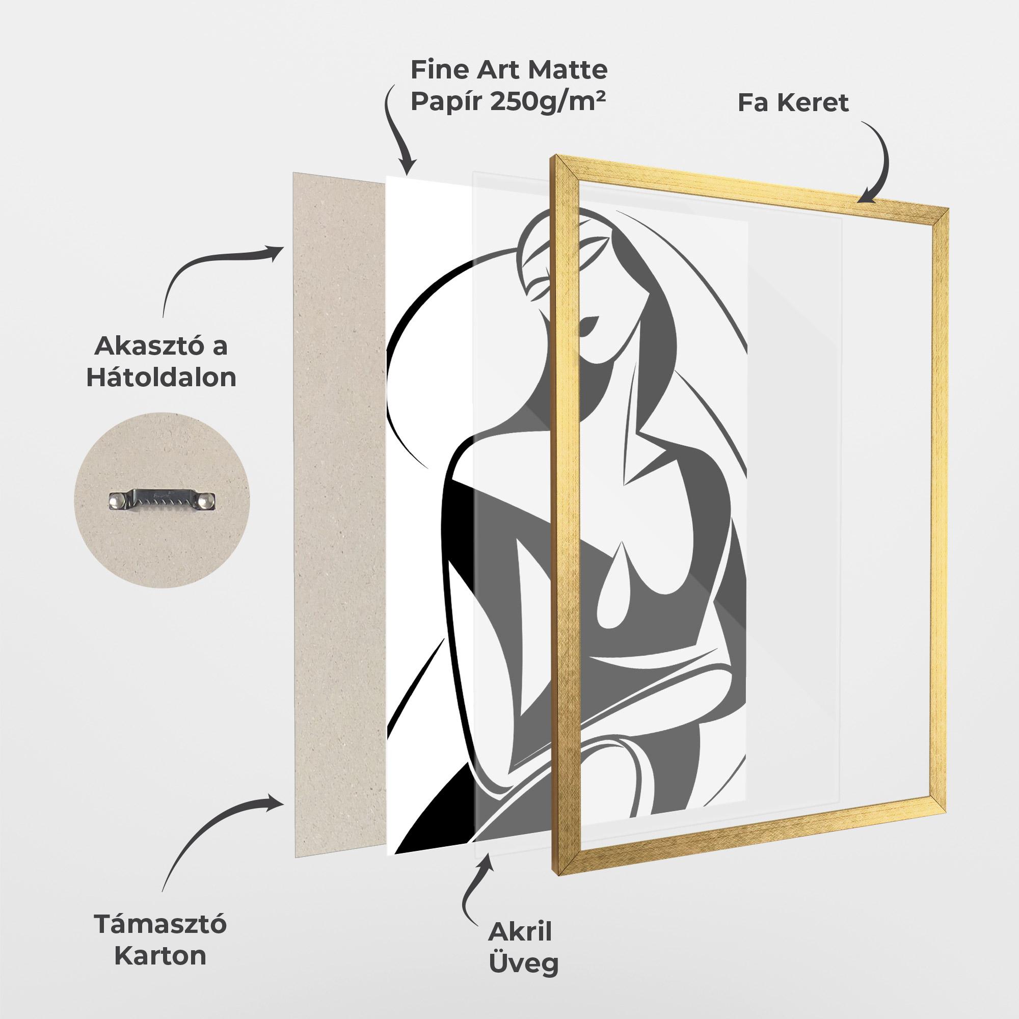 Keretezett Poszter Pretty Woman Shilouette mockup 1